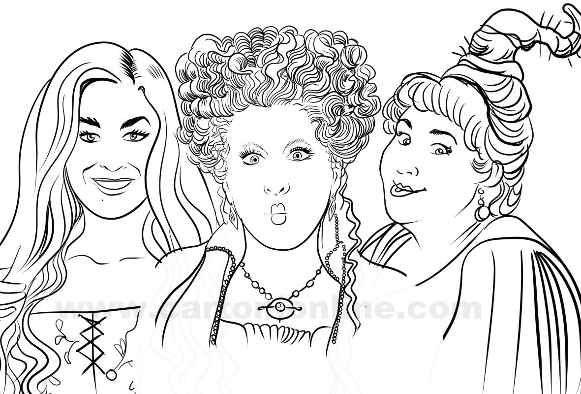 Sanderson Sisters Hocus Pocus Coloring Pages Coloring Pages
