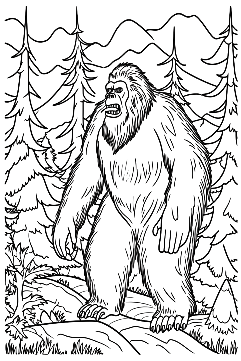 Sasquatch Coloring Page Free Printable Coloring Pages