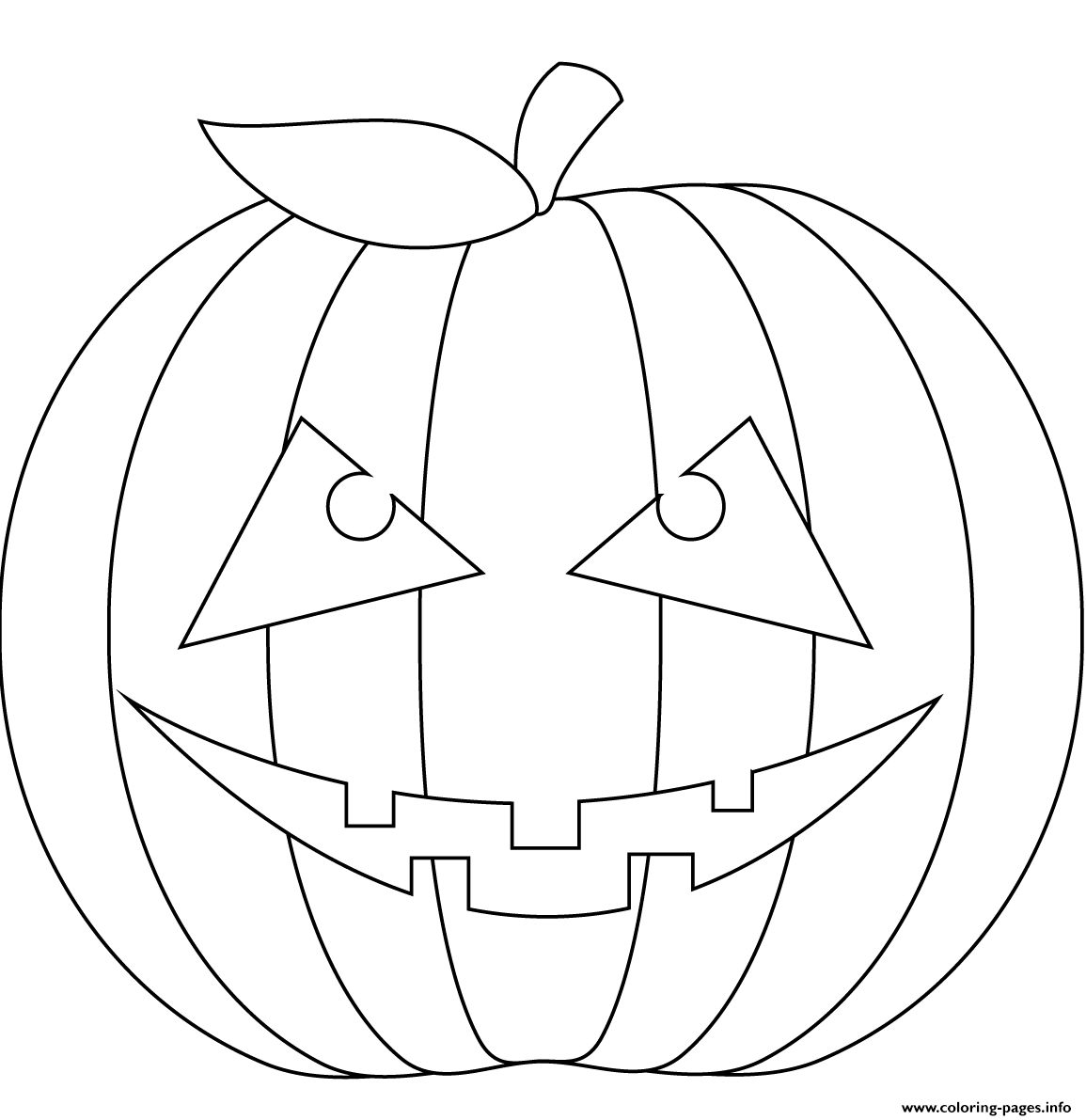 Scary Pumpkin Coloring Page Printable