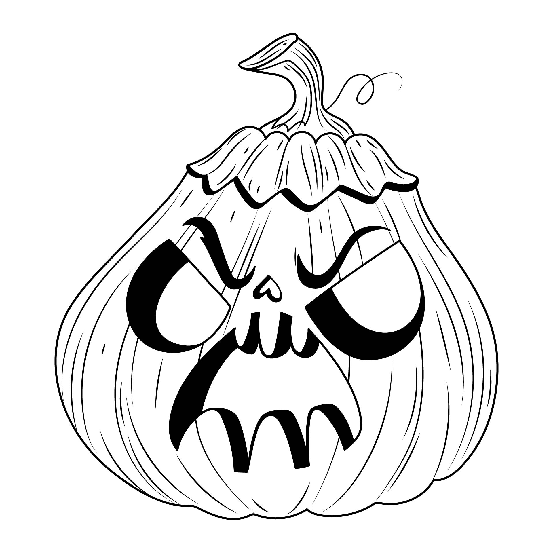 Scary Pumpkin Coloring Pages