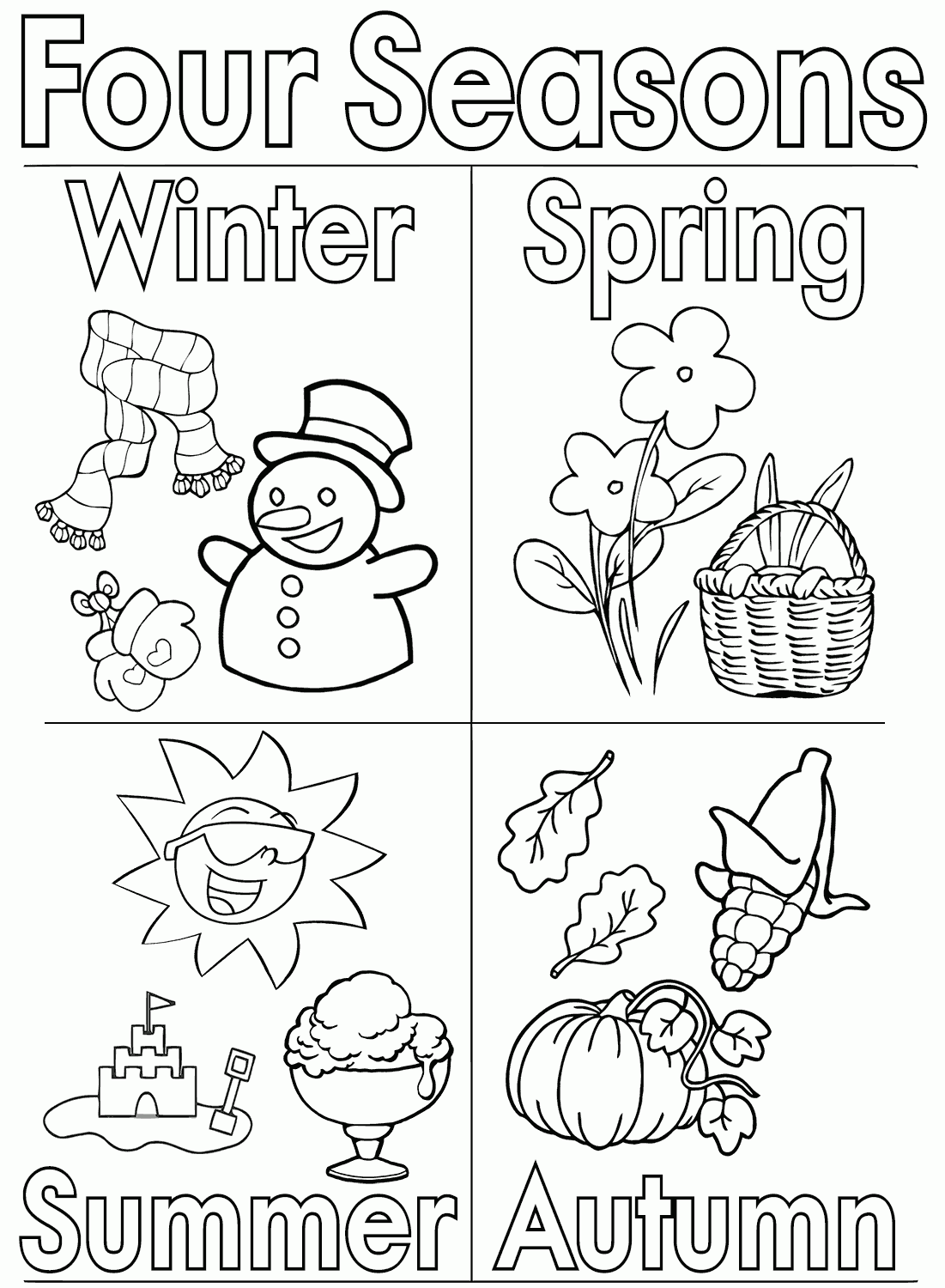 Seasons Coloring Pages Coloring Print