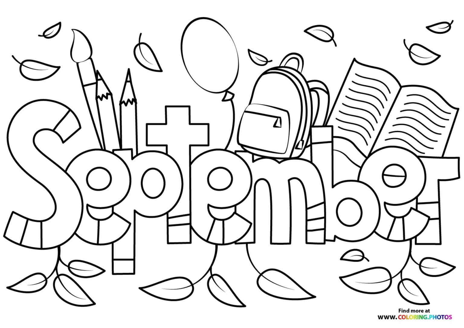September Coloring Page