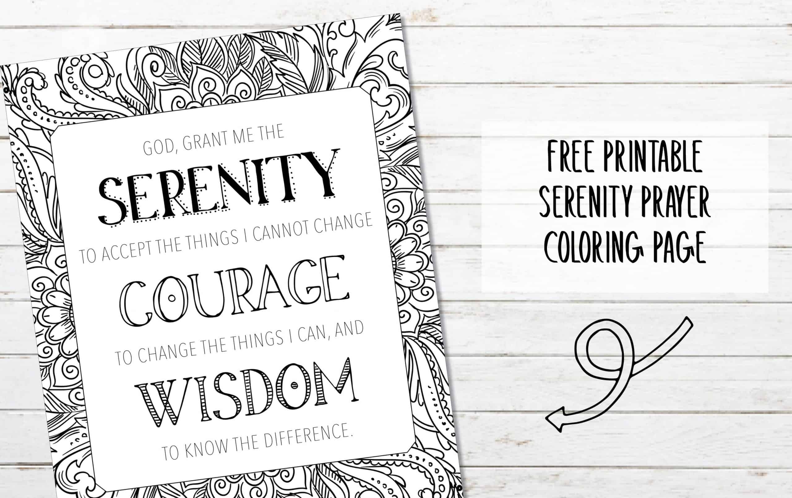 Serenity Prayer Coloring Page Printable My Printable Faith