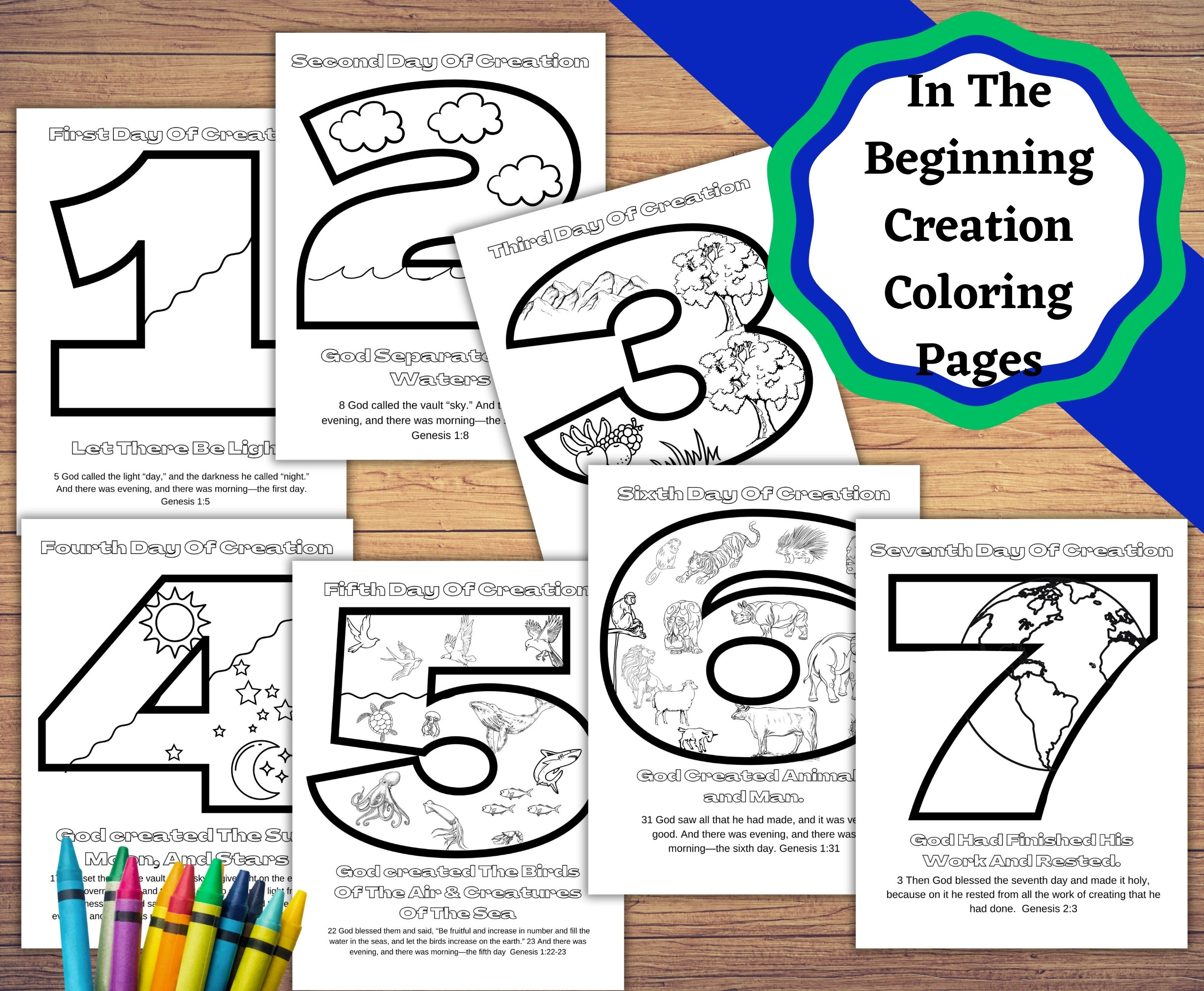 Seven Days Of Creation Coloring Pages
