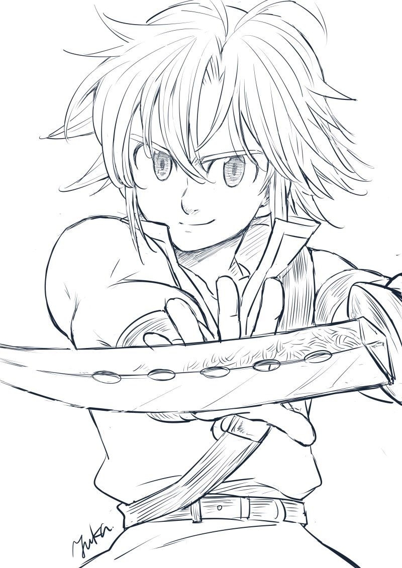 Seven Deadly Sins Anime Coloring Pages Thiva Hellas
