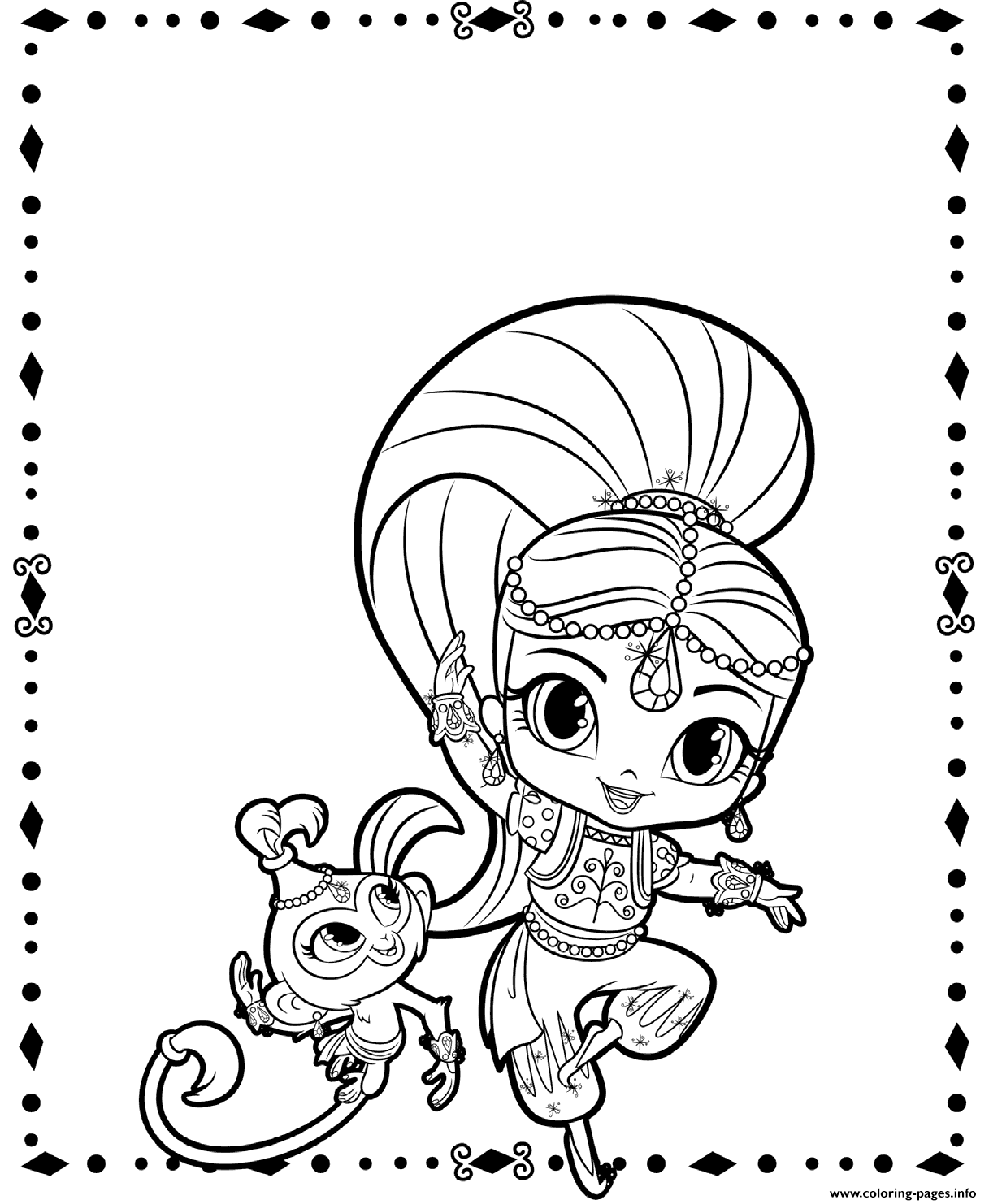 Shimmer And Pet Shimmer And Shine Coloring Page Printable