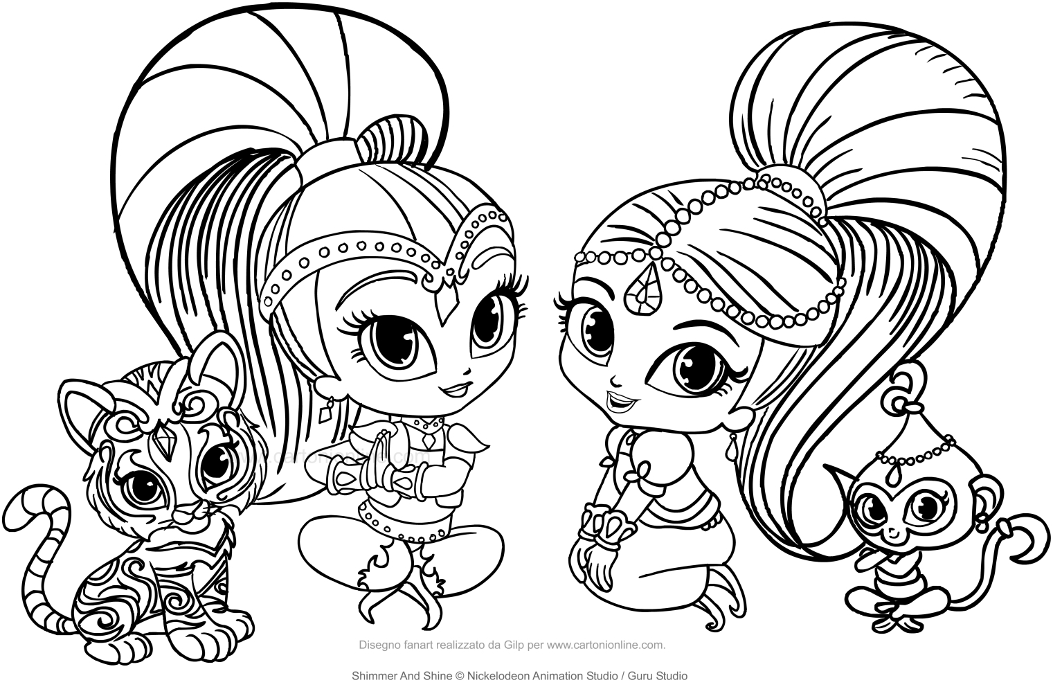 Shimmer And Shine Coloring Page
