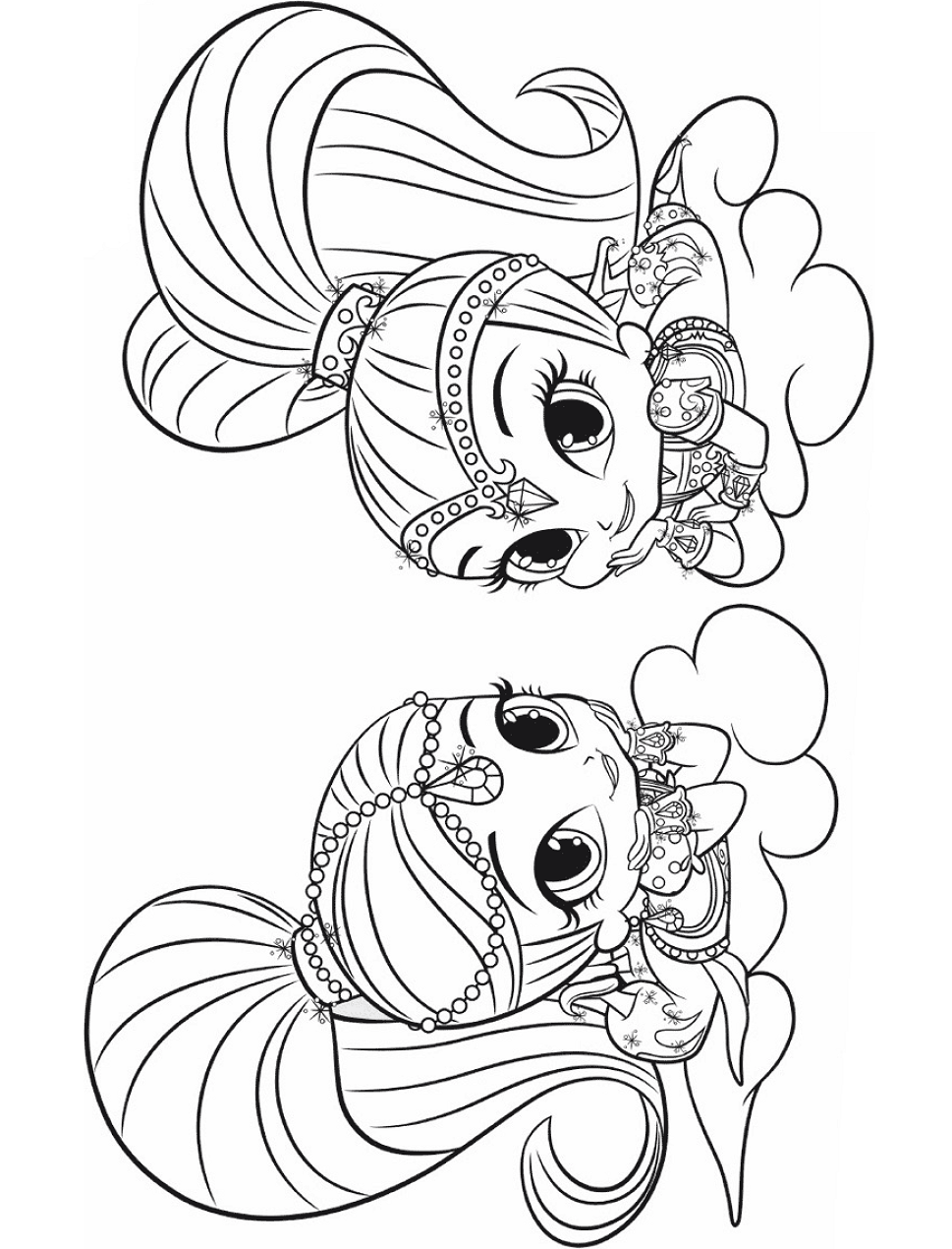 Shimmer And Shine Coloring Pages Free Printable Coloring Pages For Kids