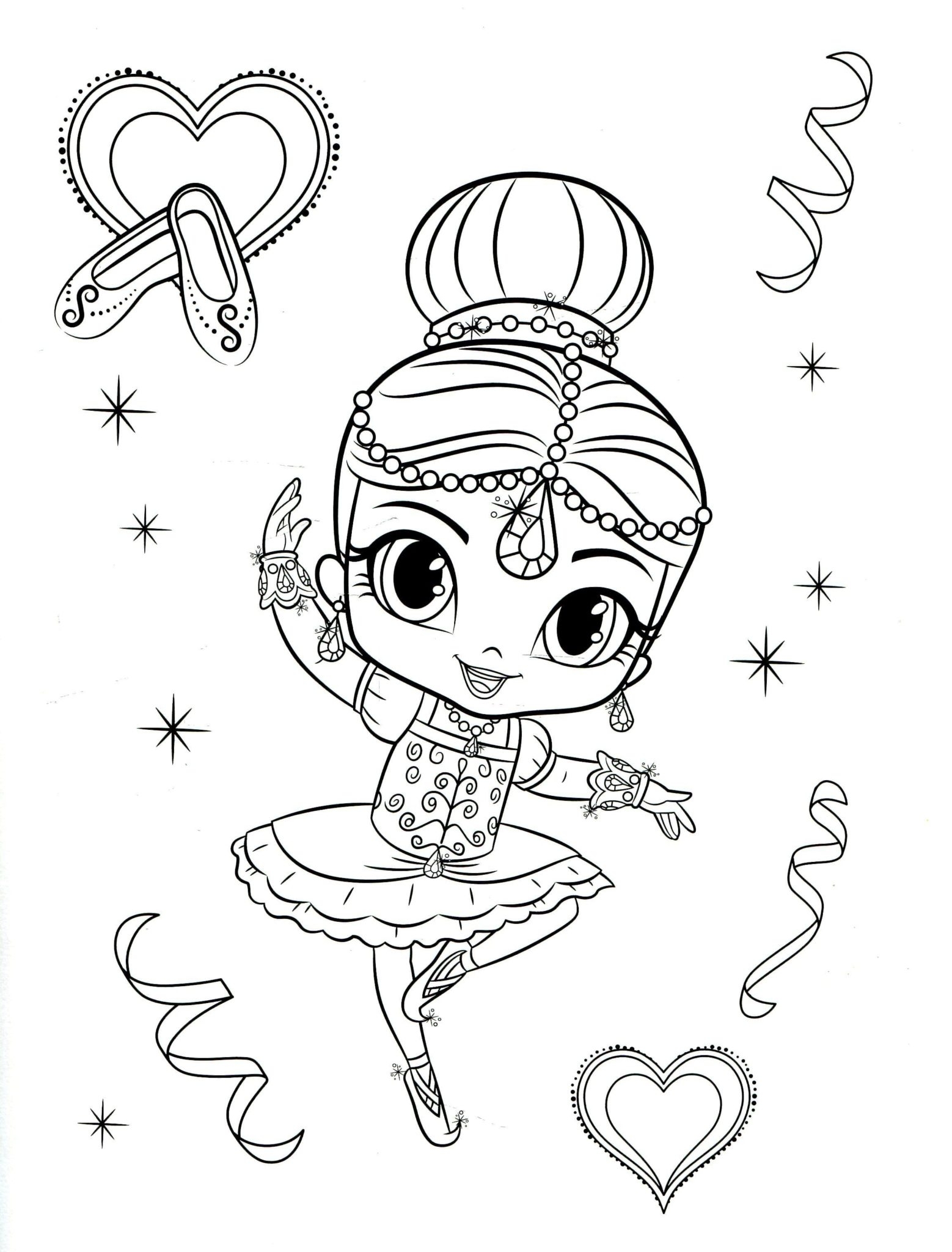 Shimmer And Shine Coloring Pages Print For Free Best Collection
