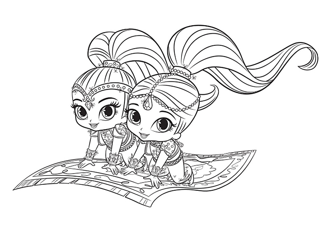 Shimmer And Shine Coloring Pages To Download And Print For Free