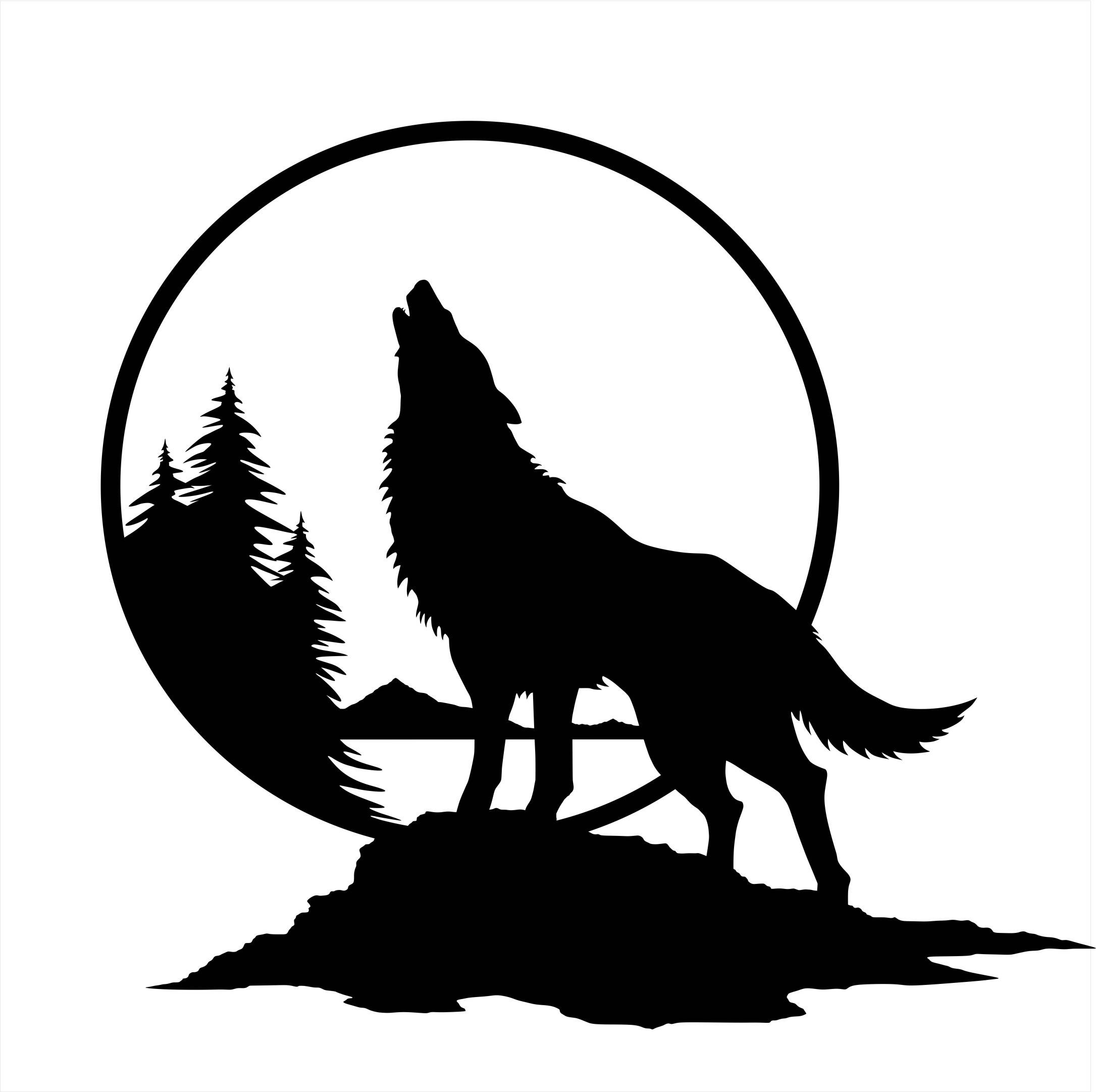 Silhouette Wolf Howling At GetDrawings Free Download