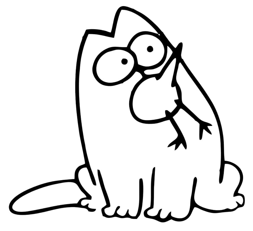 Simon S Cat Happy Coloring Page Free Printable Coloring Pages For Kids