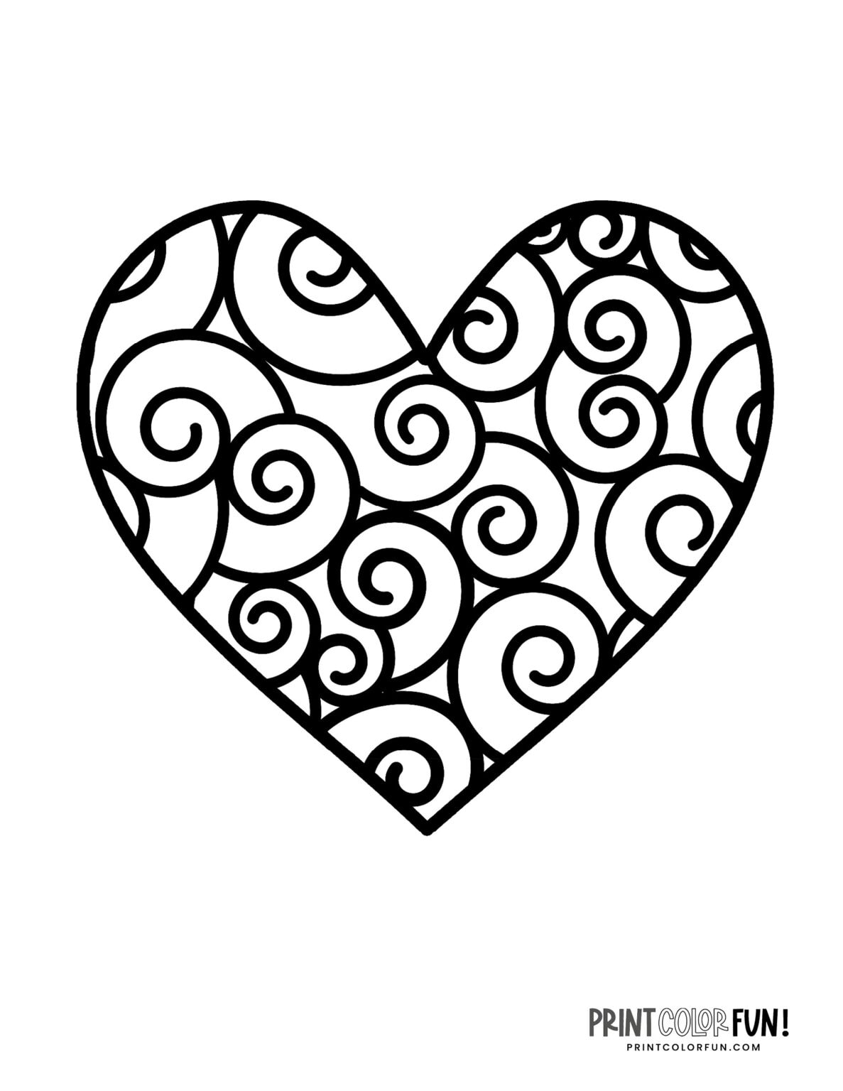 Easy Coloring Pages Hearts