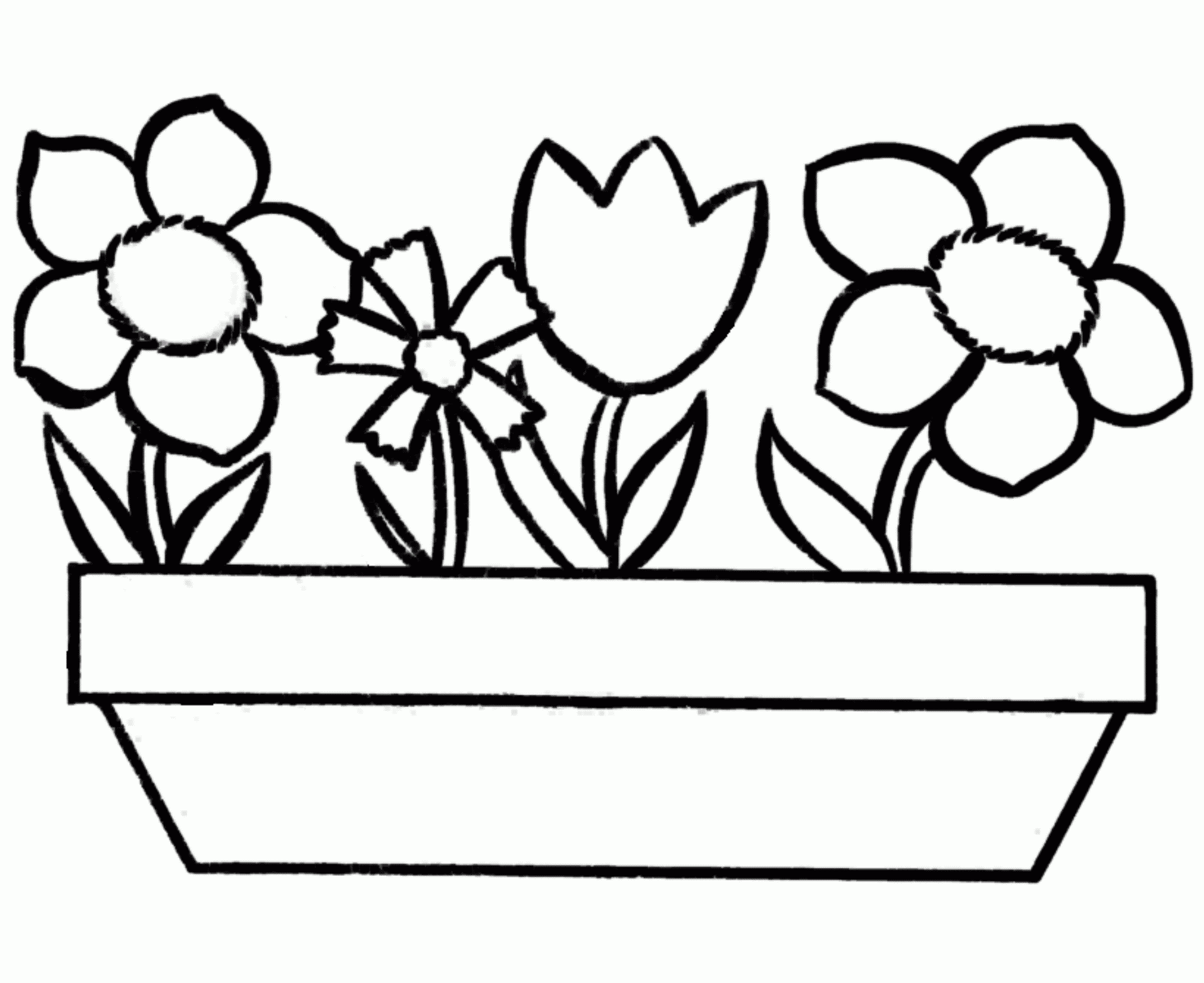 Simple Flower Coloring Pages