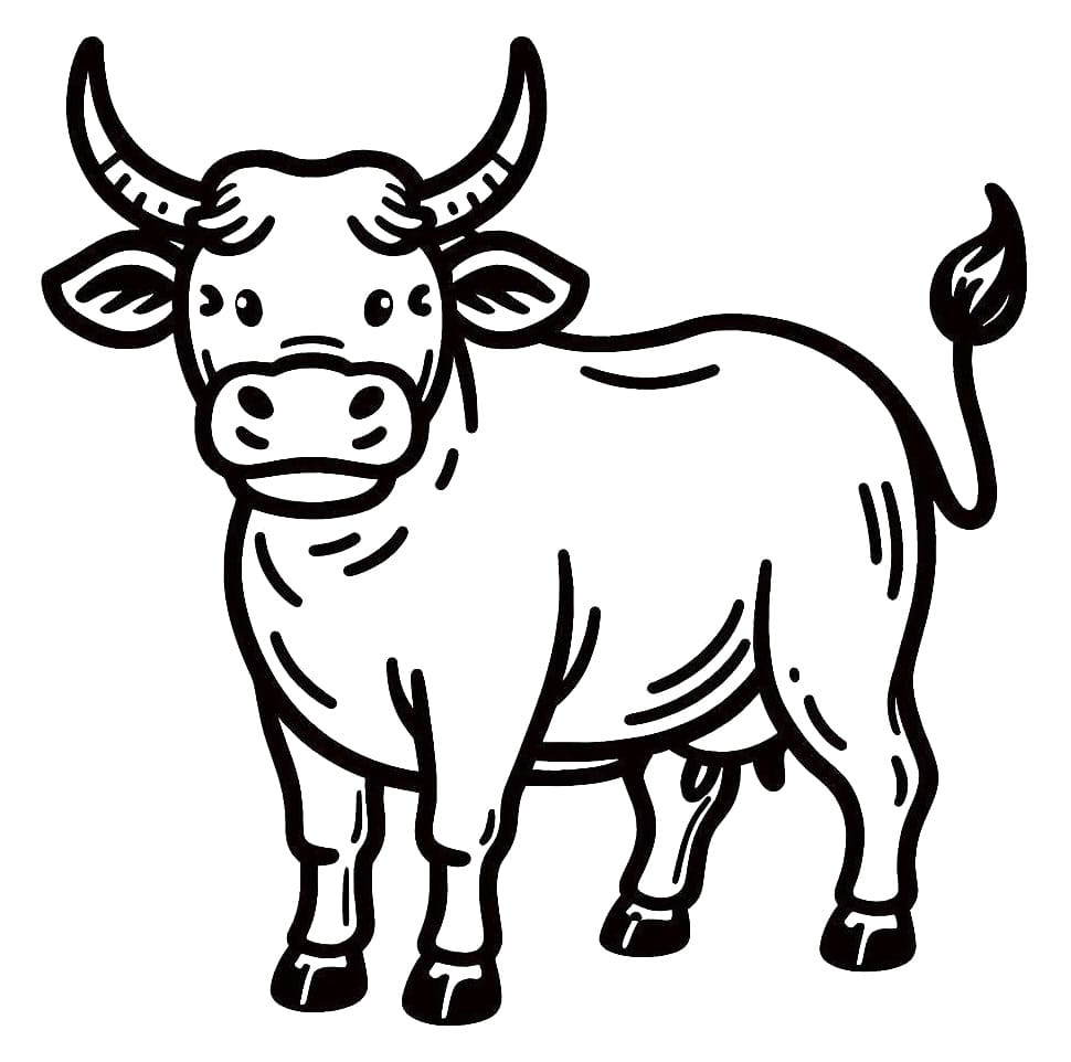 Smiling Ox Coloring Page Download Print Or Color Online For Free