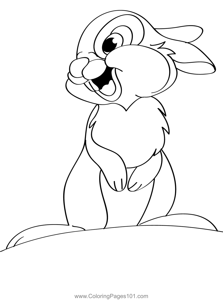 Smiling Thumper Coloring Page For Kids Free Bambi Printable Coloring Pages Online For Kids