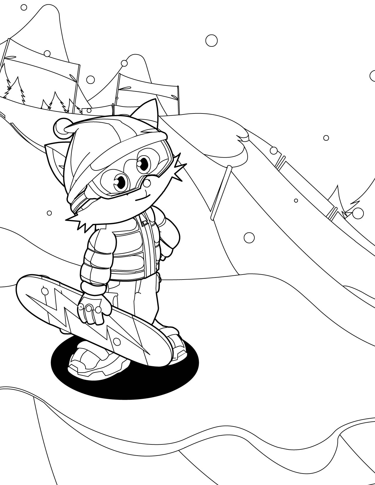 Snowboarding Coloring Pages For Childrens Printable For Free