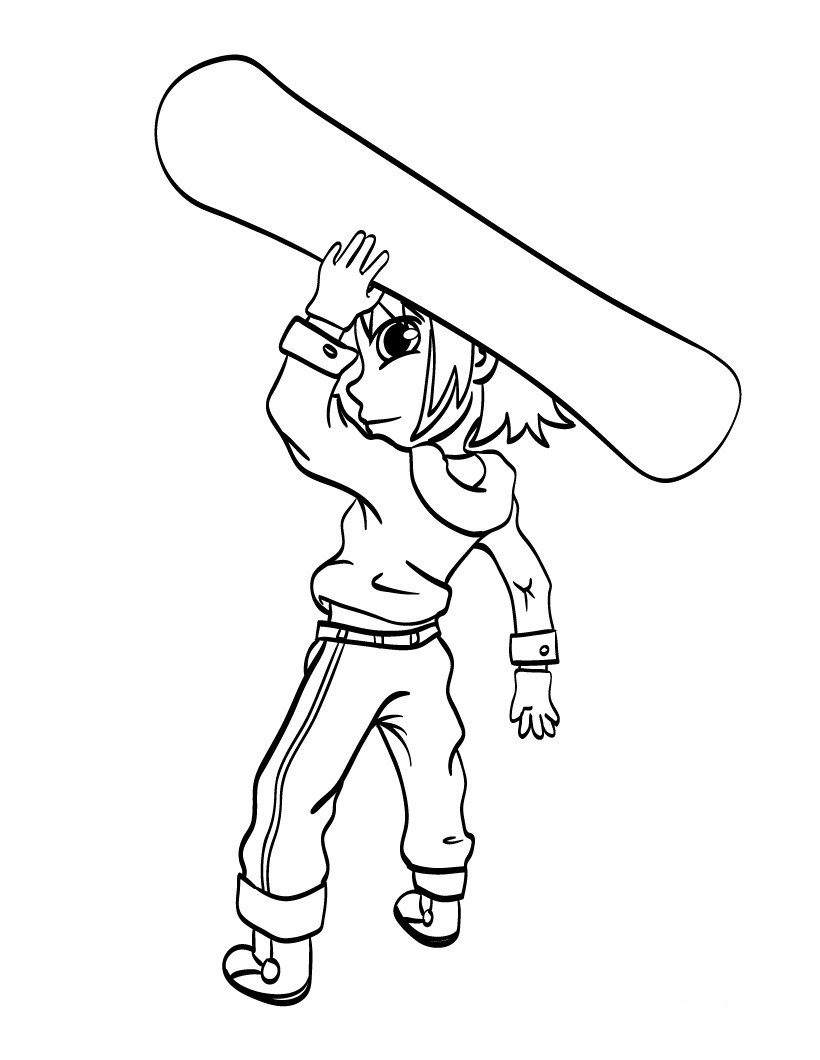 Snowboard Coloring Page