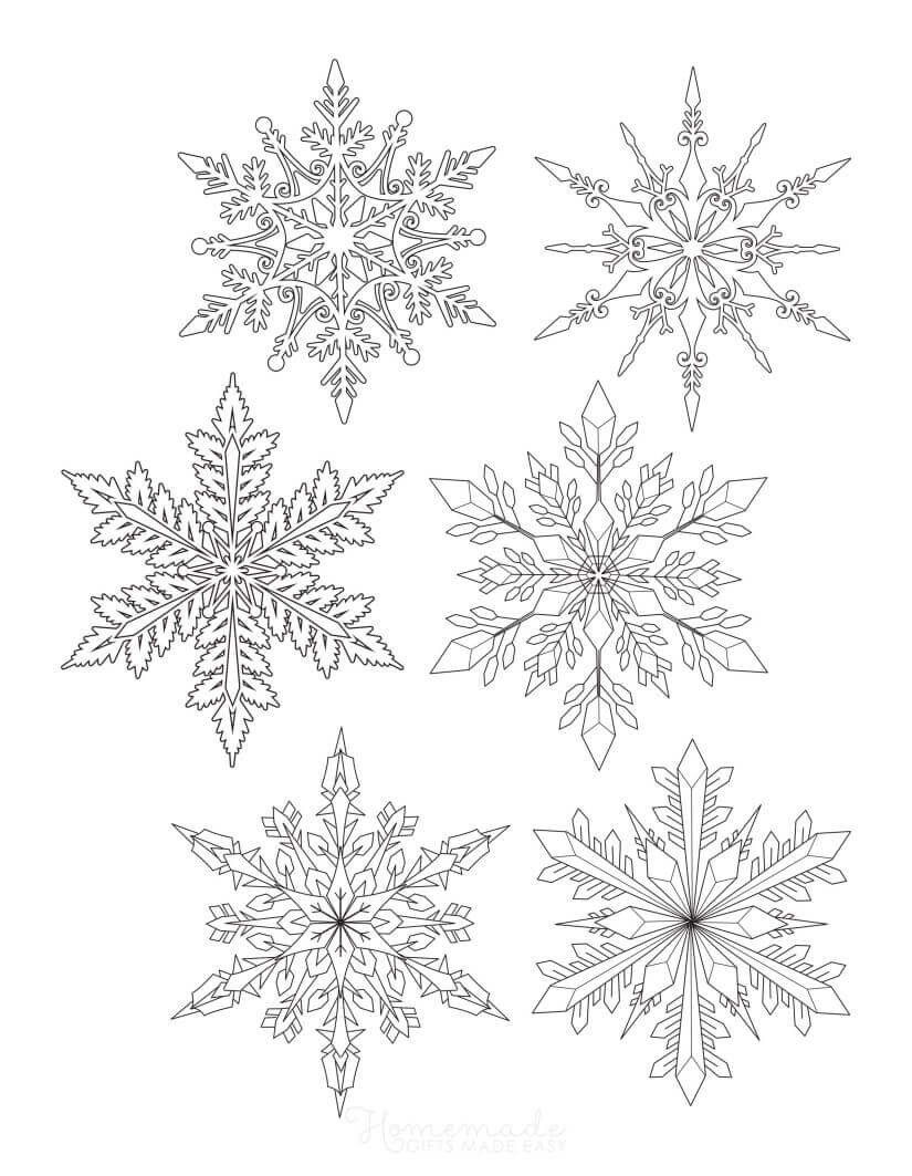 Snowflake Coloring Page Detailed