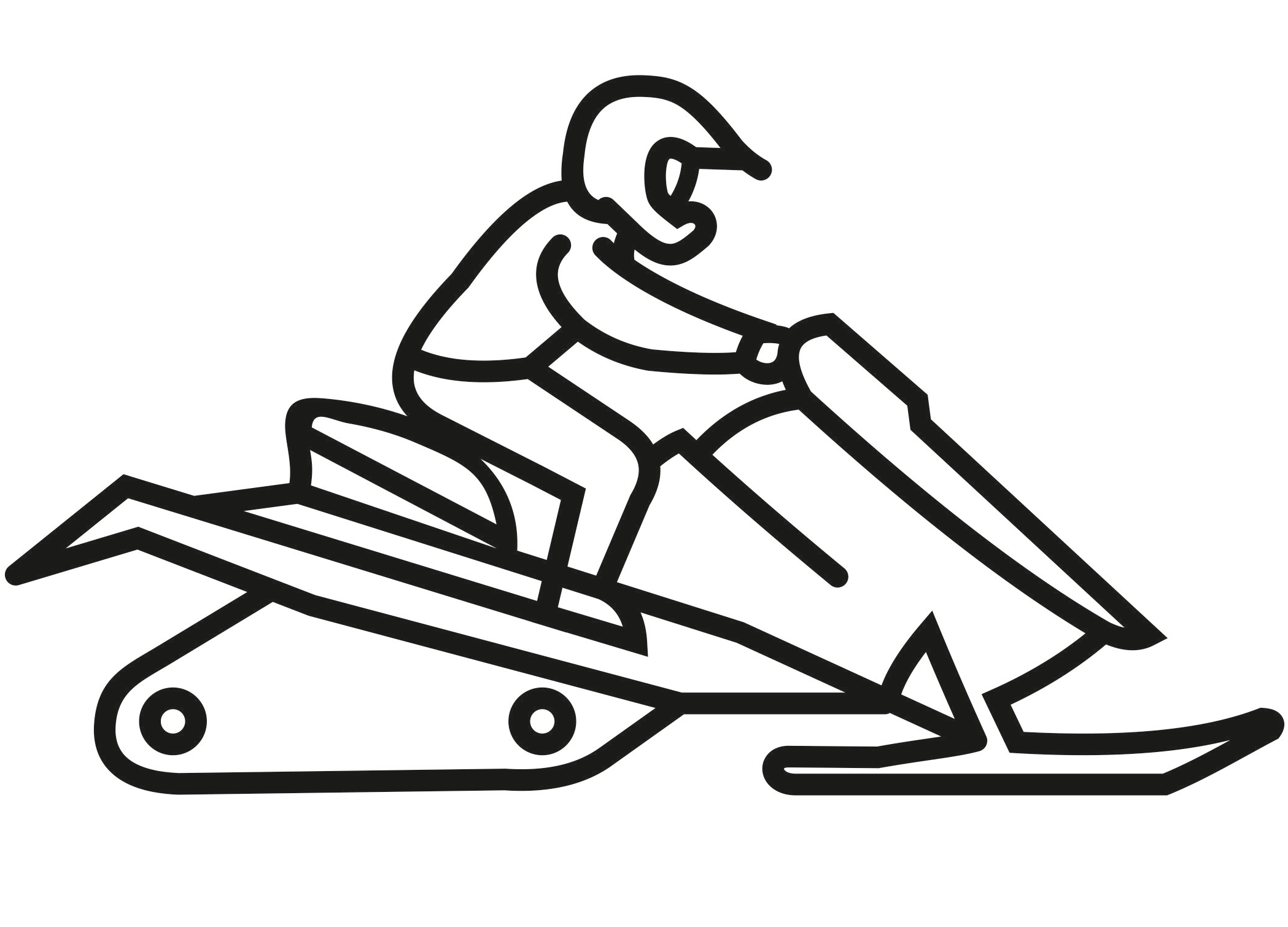 Snowmobile Drawings Sketch Coloring Page