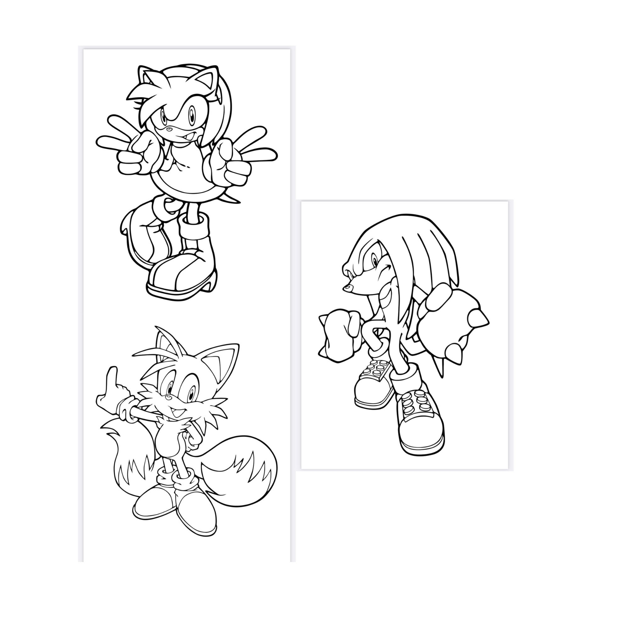 Sonic Coloring Book And Sonic Color By Number Pdf Pages Etsy