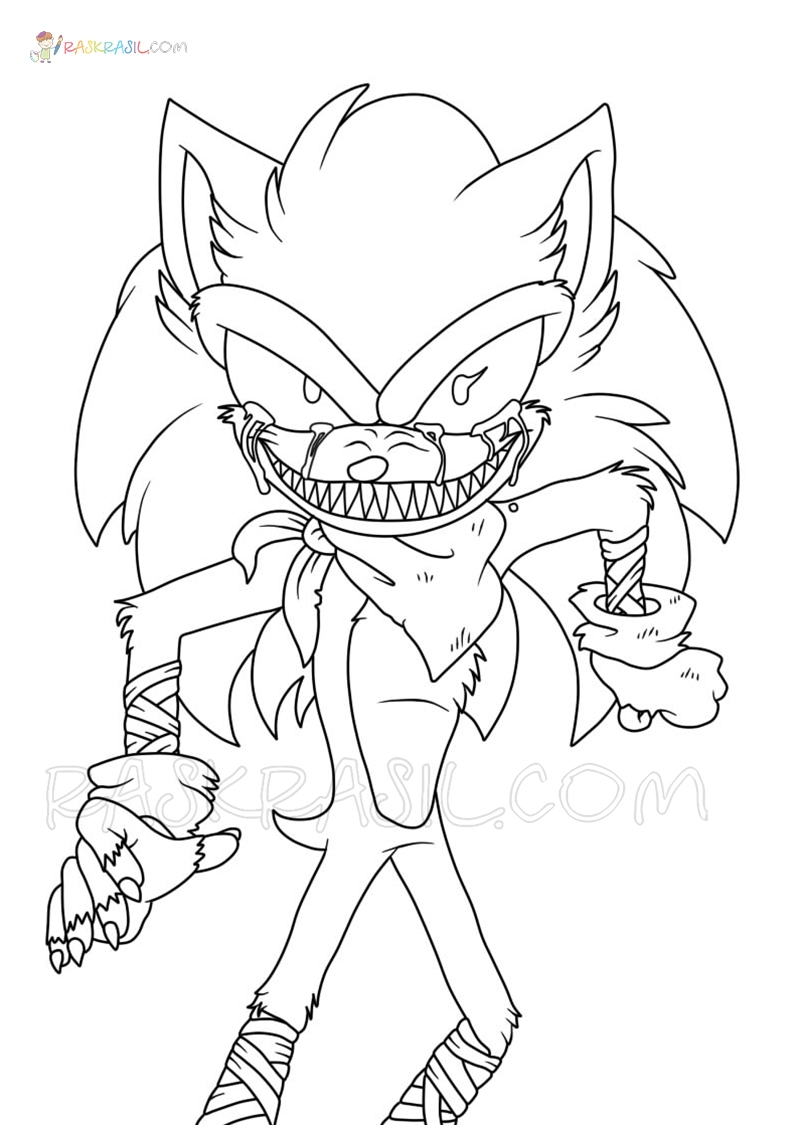 Sonic Exe Colouring Pages Free Printable Templates
