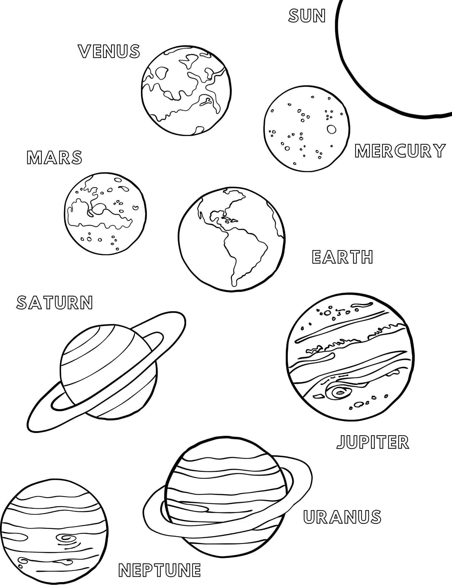 Planet Coloring Page