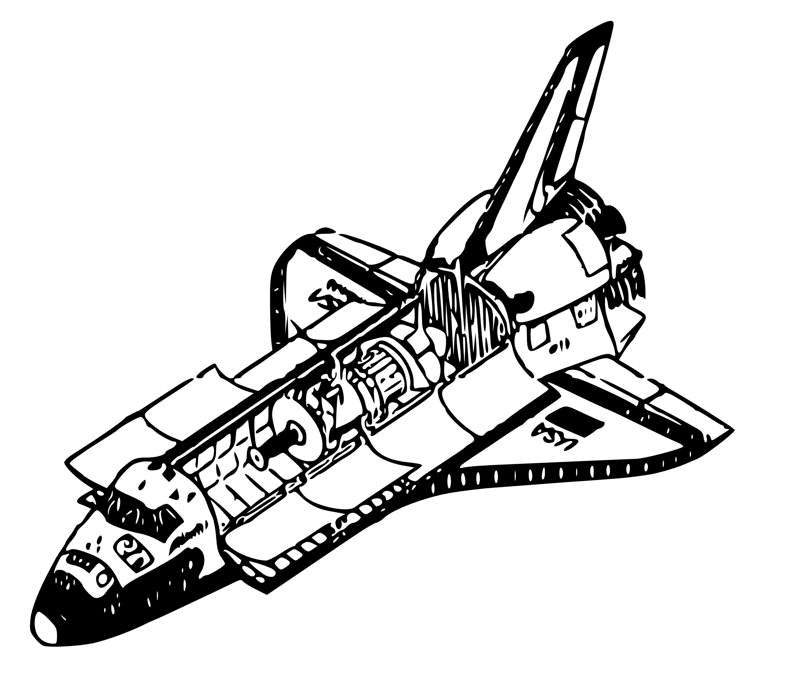 Space Shuttle 2 Black Clipart Panda Free Clipart Images