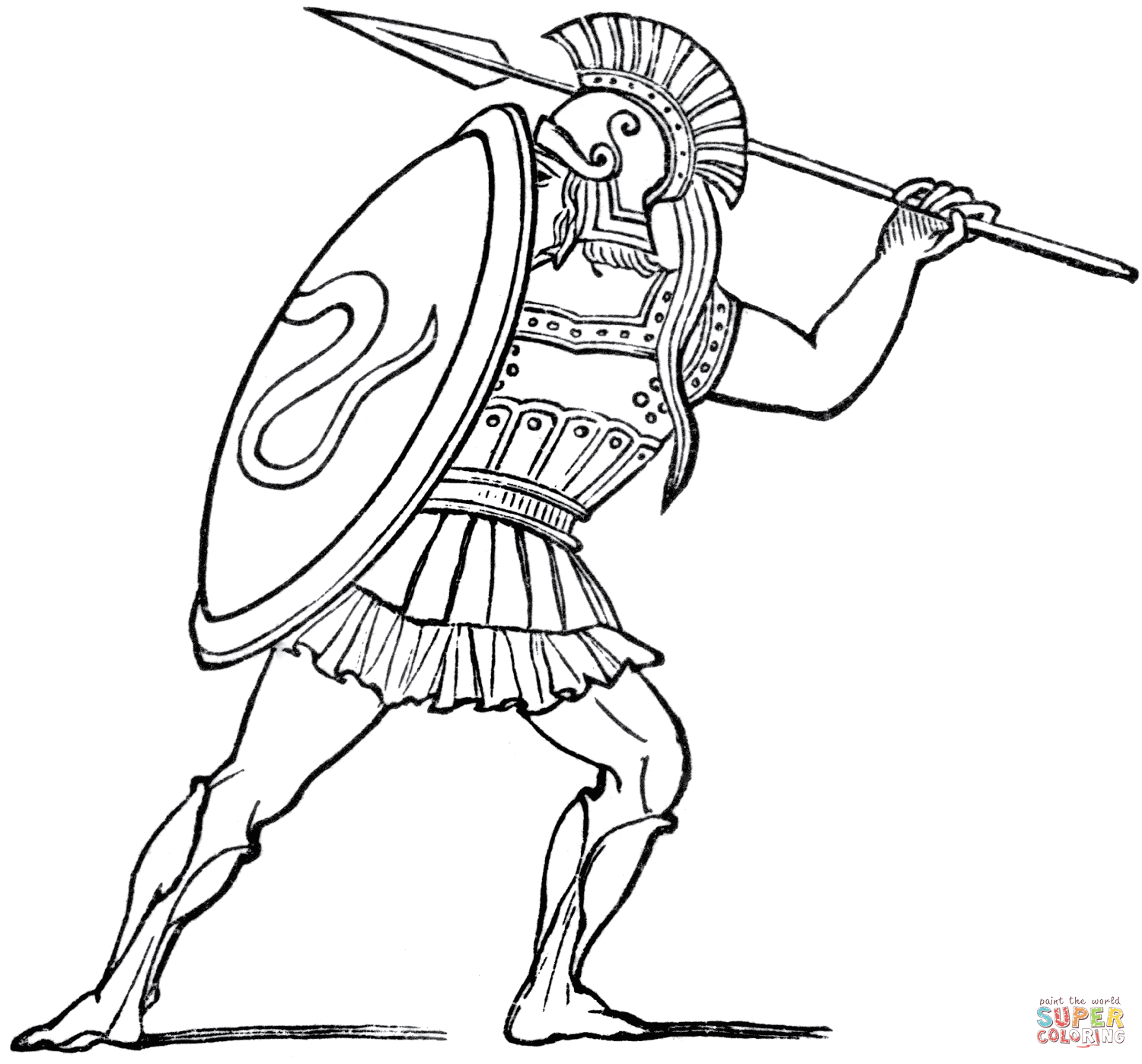 Spartan Warrior Coloring Page Free Printable Coloring Pages Coloring Home
