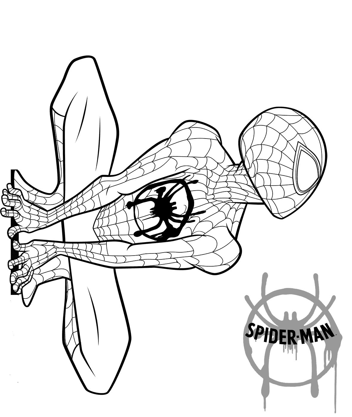 Spider Man Into The Spider Verse Coloring Page Spiderman Coloring Coloring Pages Avengers