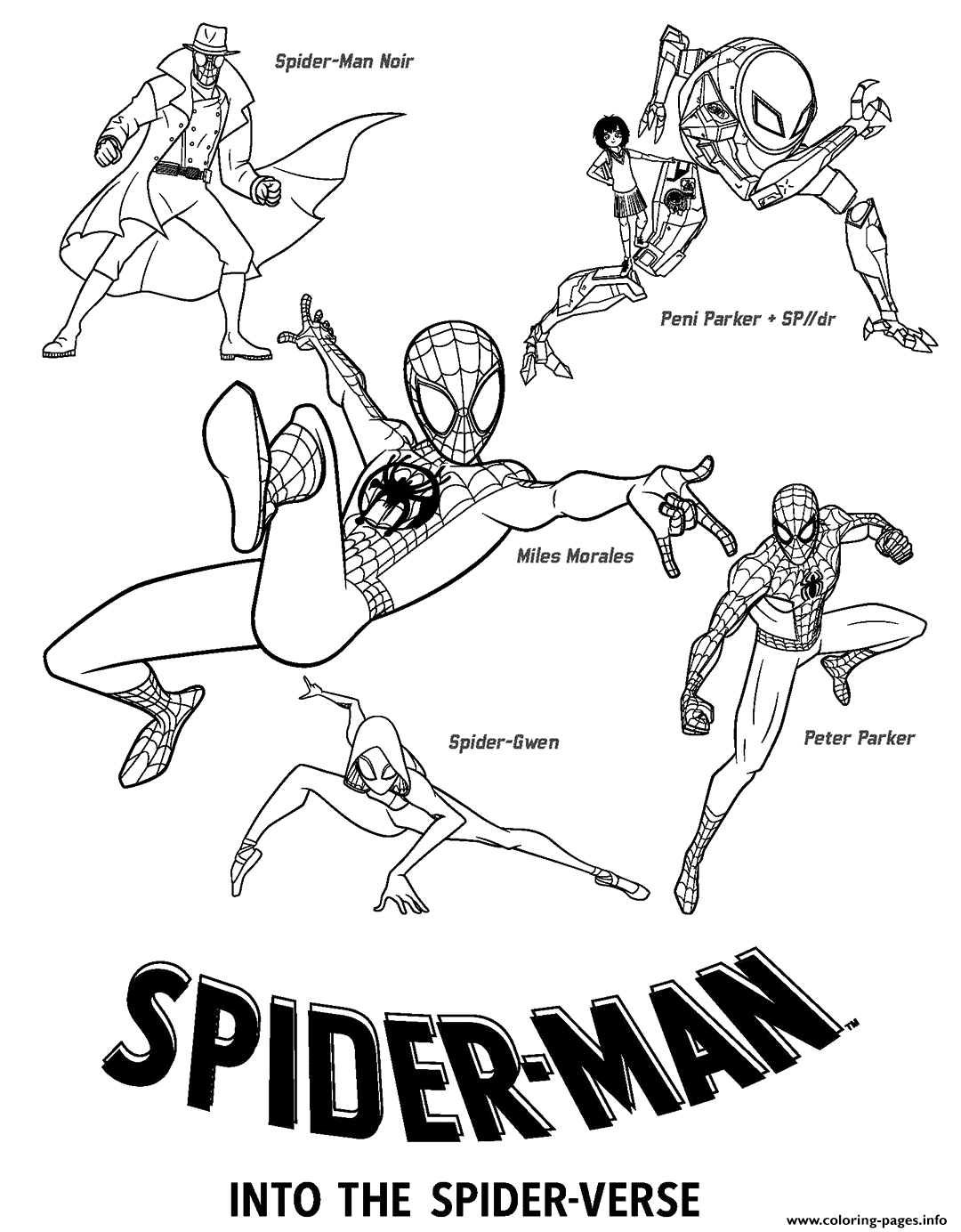Spider Man Into The Spider Verse Coloring Pages Pdf Coloringpages2019