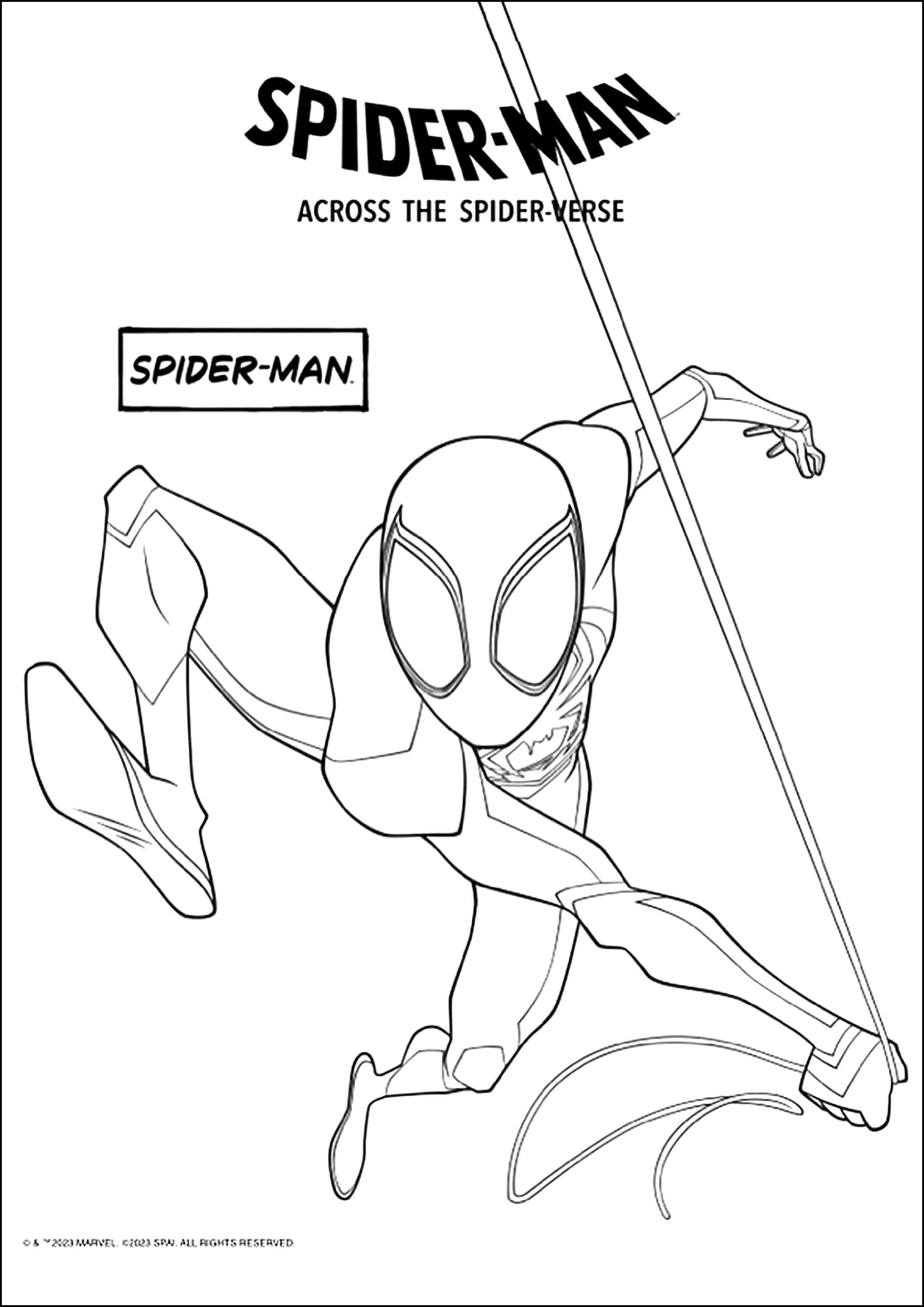 Spider Man Miles Morales Spider Man Across The Spider Verse Coloring Pages For Kids