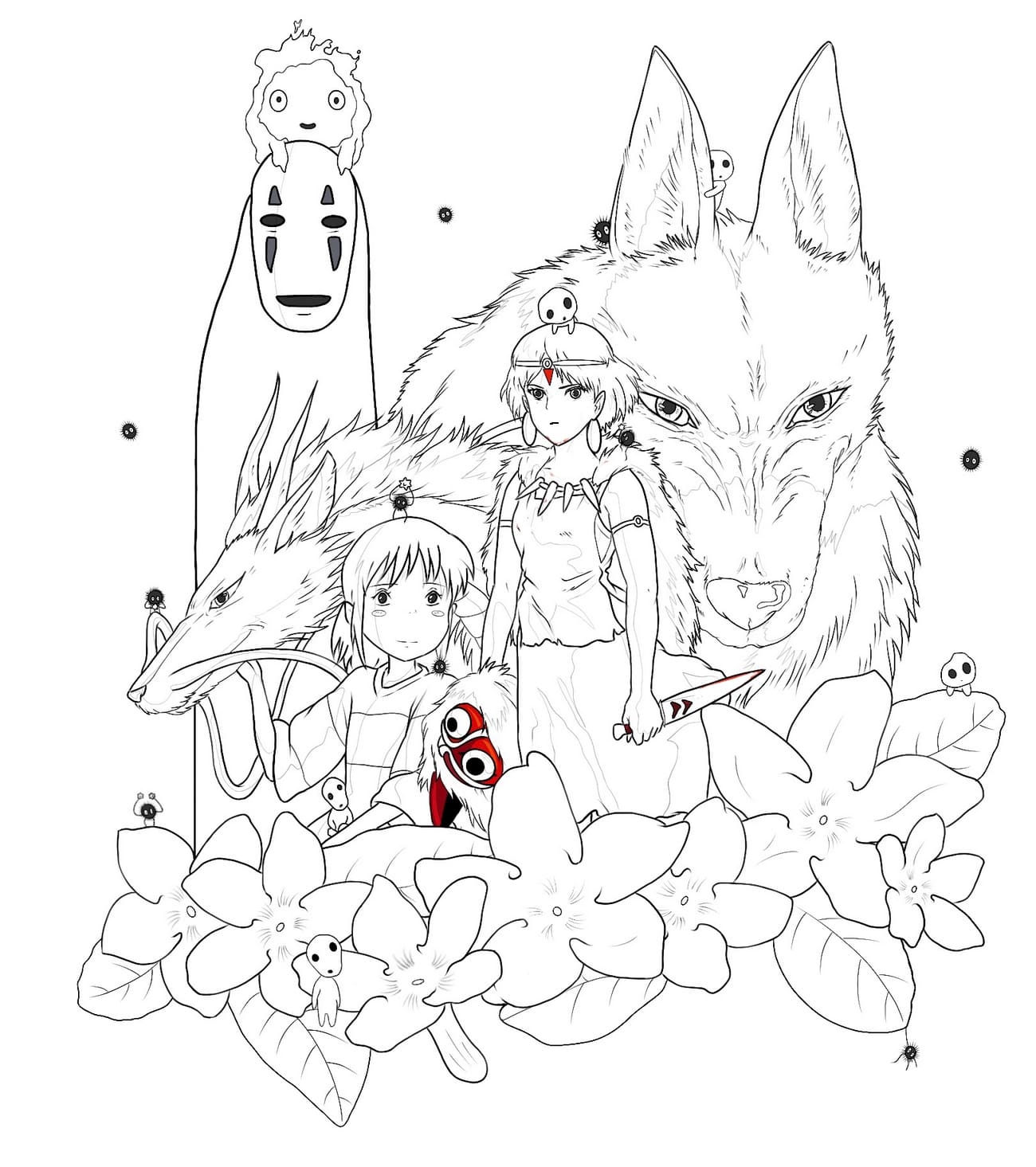 Spirited Away Coloring Page
