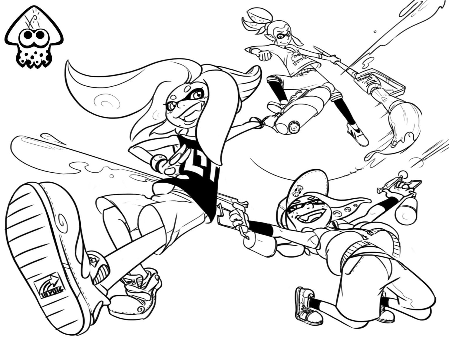 Splatoon Coloring Pages 100 Free Coloring Pages