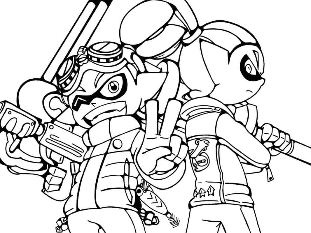 Splatoon Inkling Coloring Pages Sketch Coloring Page
