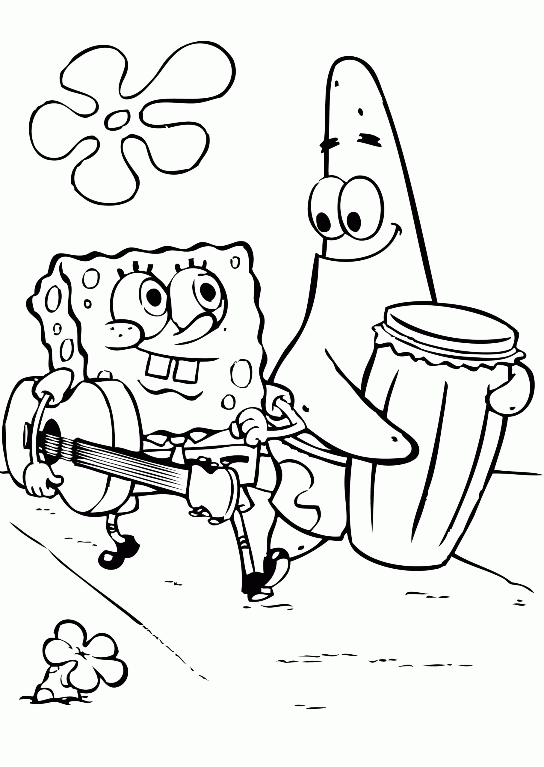 Spongebob And Patrick Coloring Page Coloring Home