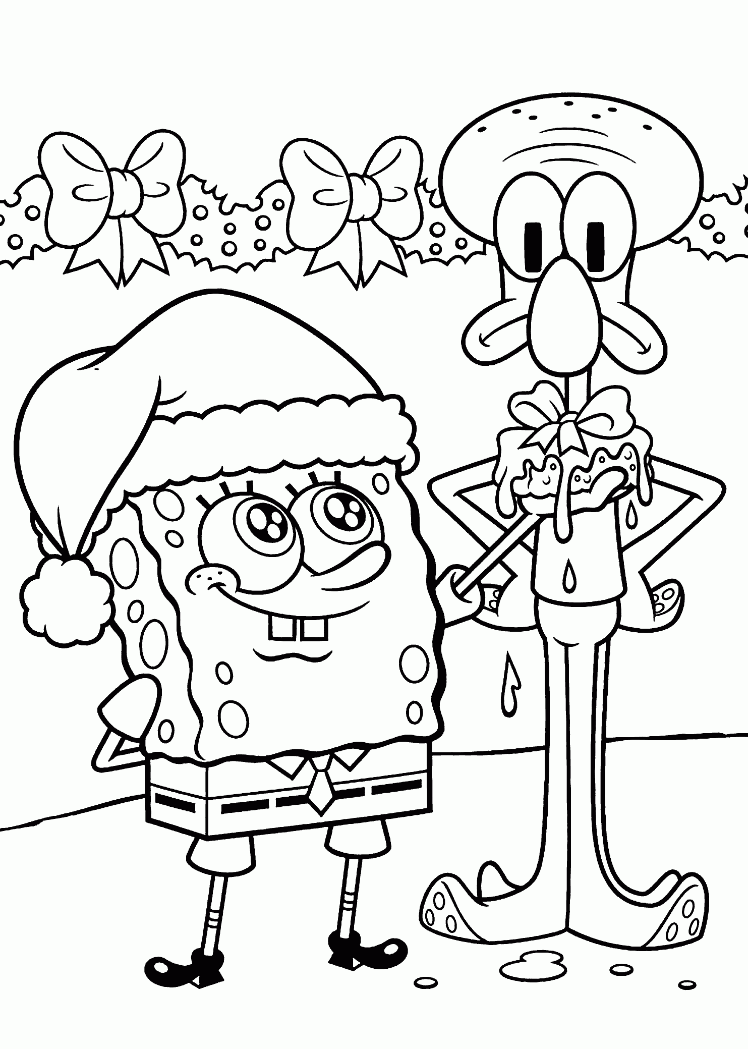 Spongebob Christmas Coloring Pages Coloring Home