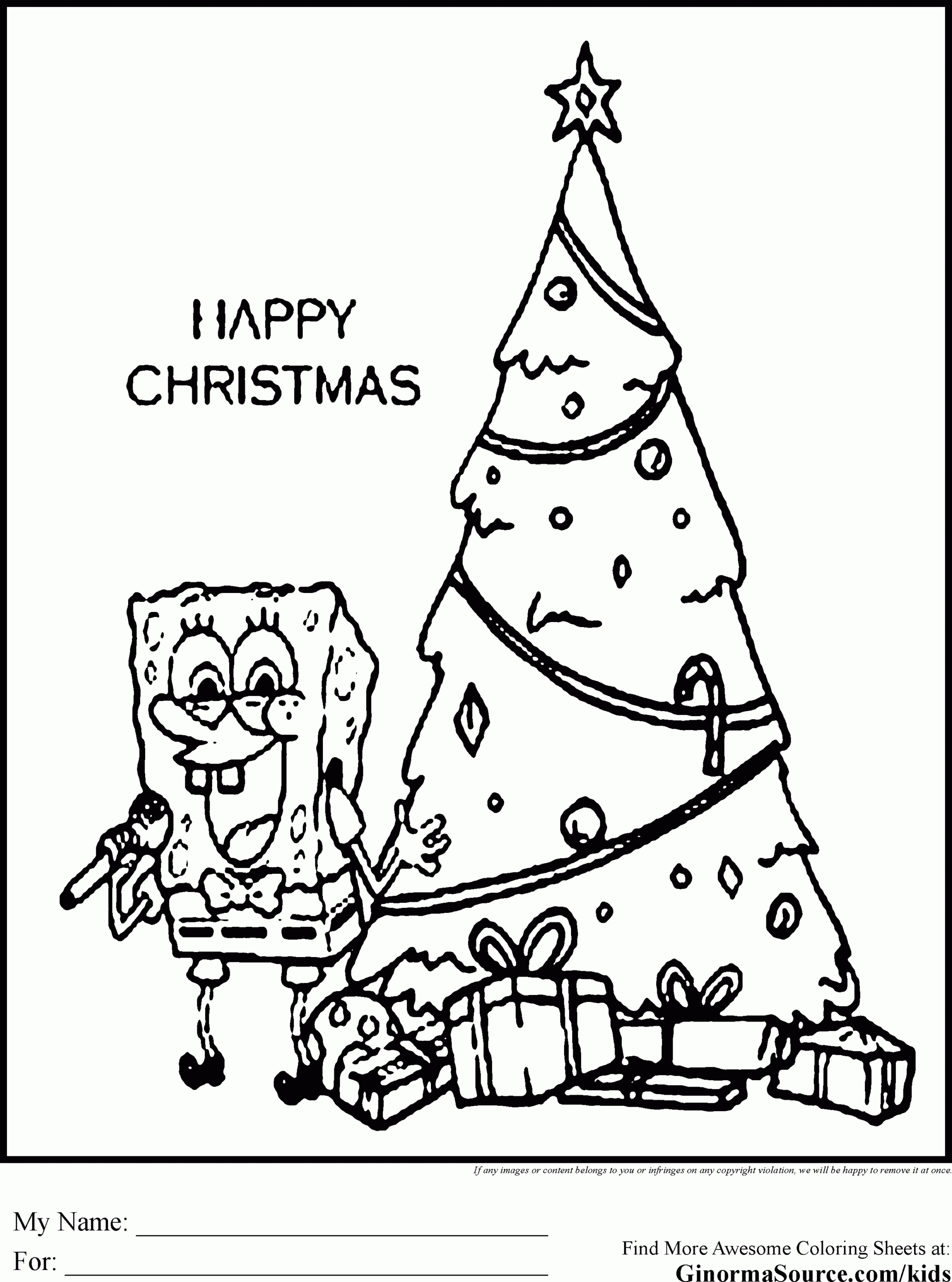 Spongebob Christmas Coloring Pages