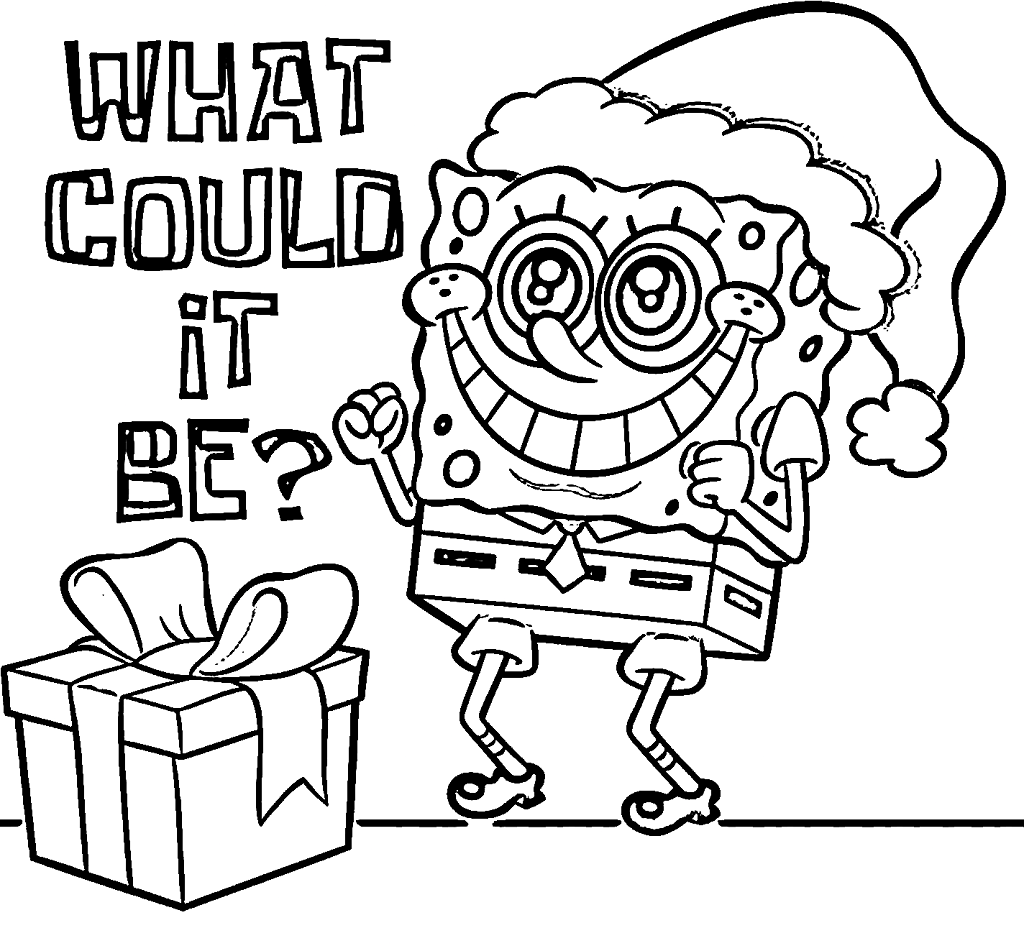 Spongebob Christmas Printable Coloring Pages