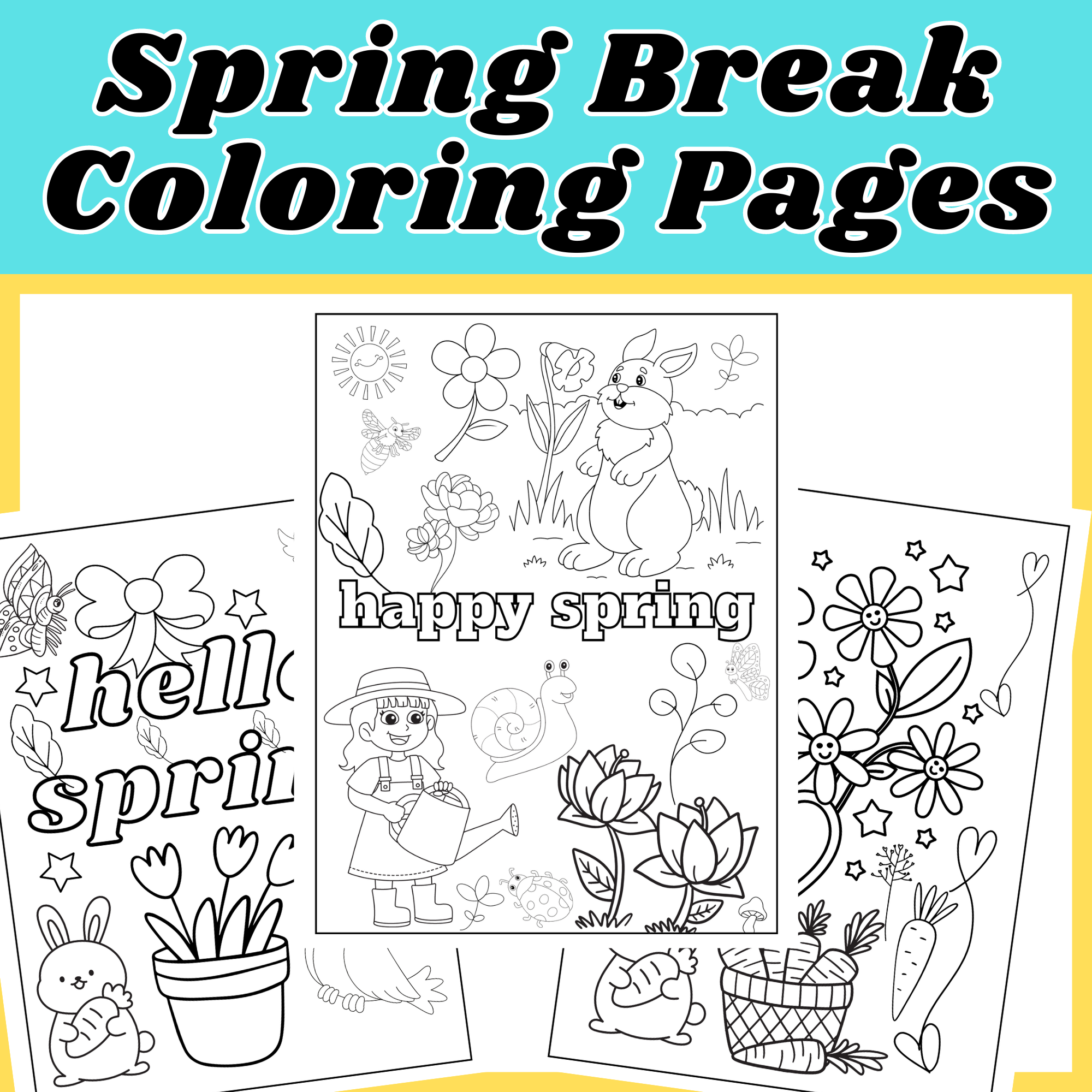 Spring Break Coloring Pages
