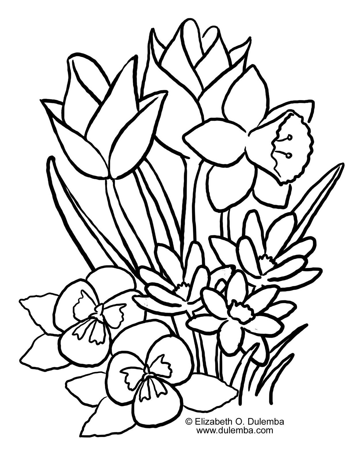 Spring Flower Coloring Pages