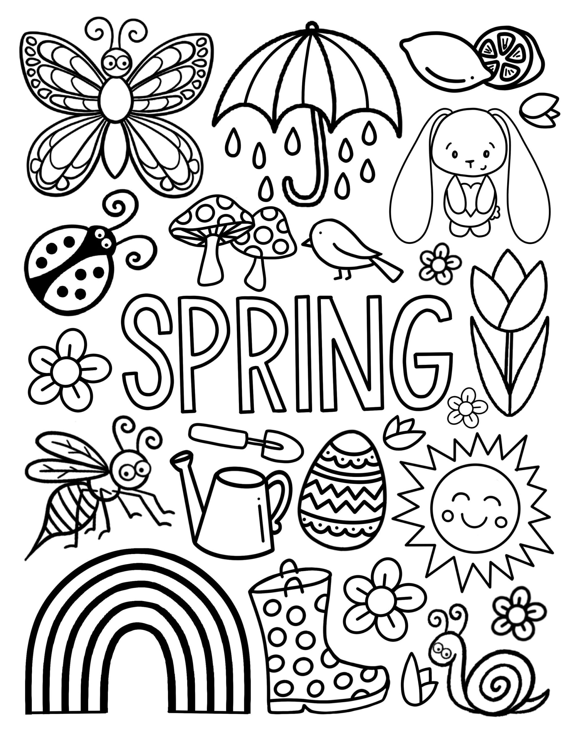 Kids Coloring Pages For Spring