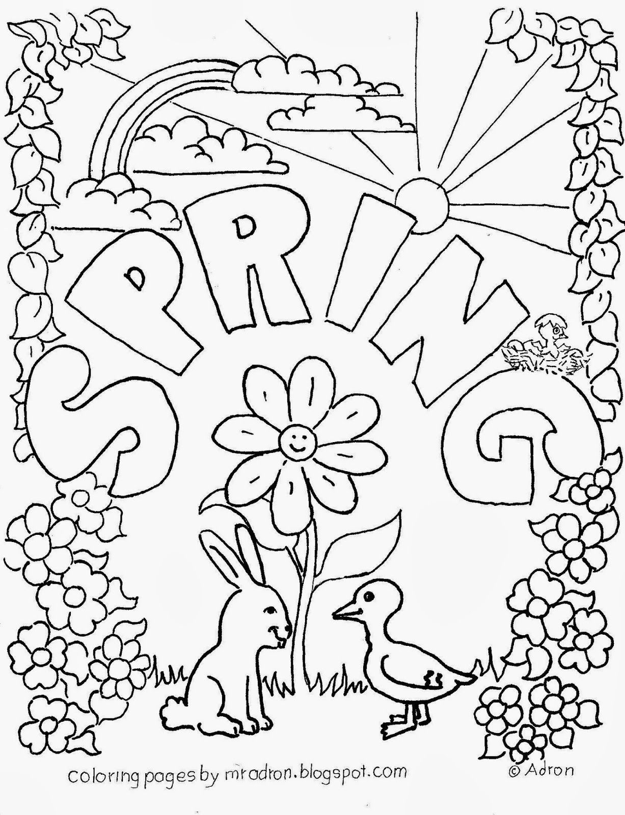 Spring Adult Coloring Pages