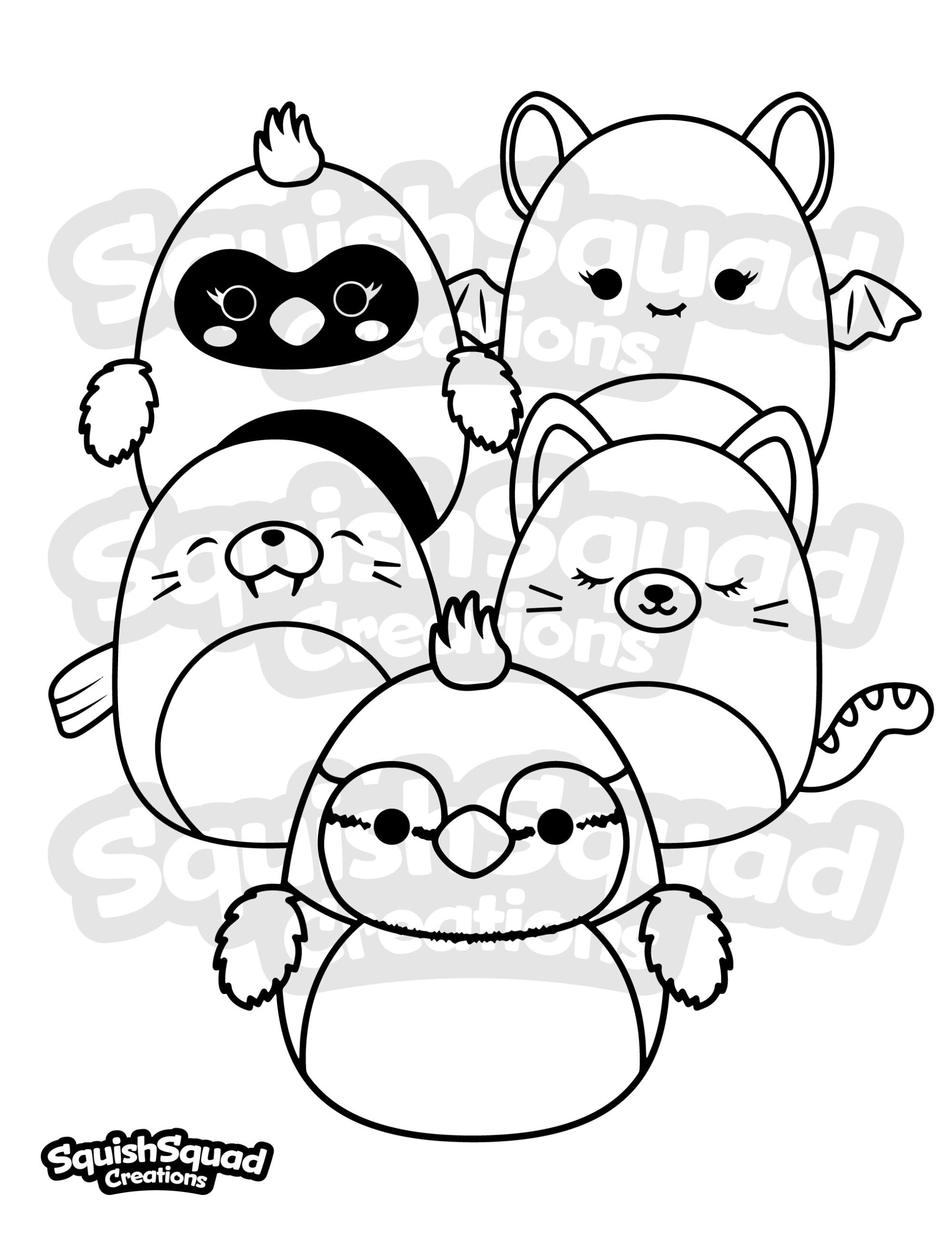 Squishmallow Coloring Page Printable Squishmallow Coloring Etsy Finland