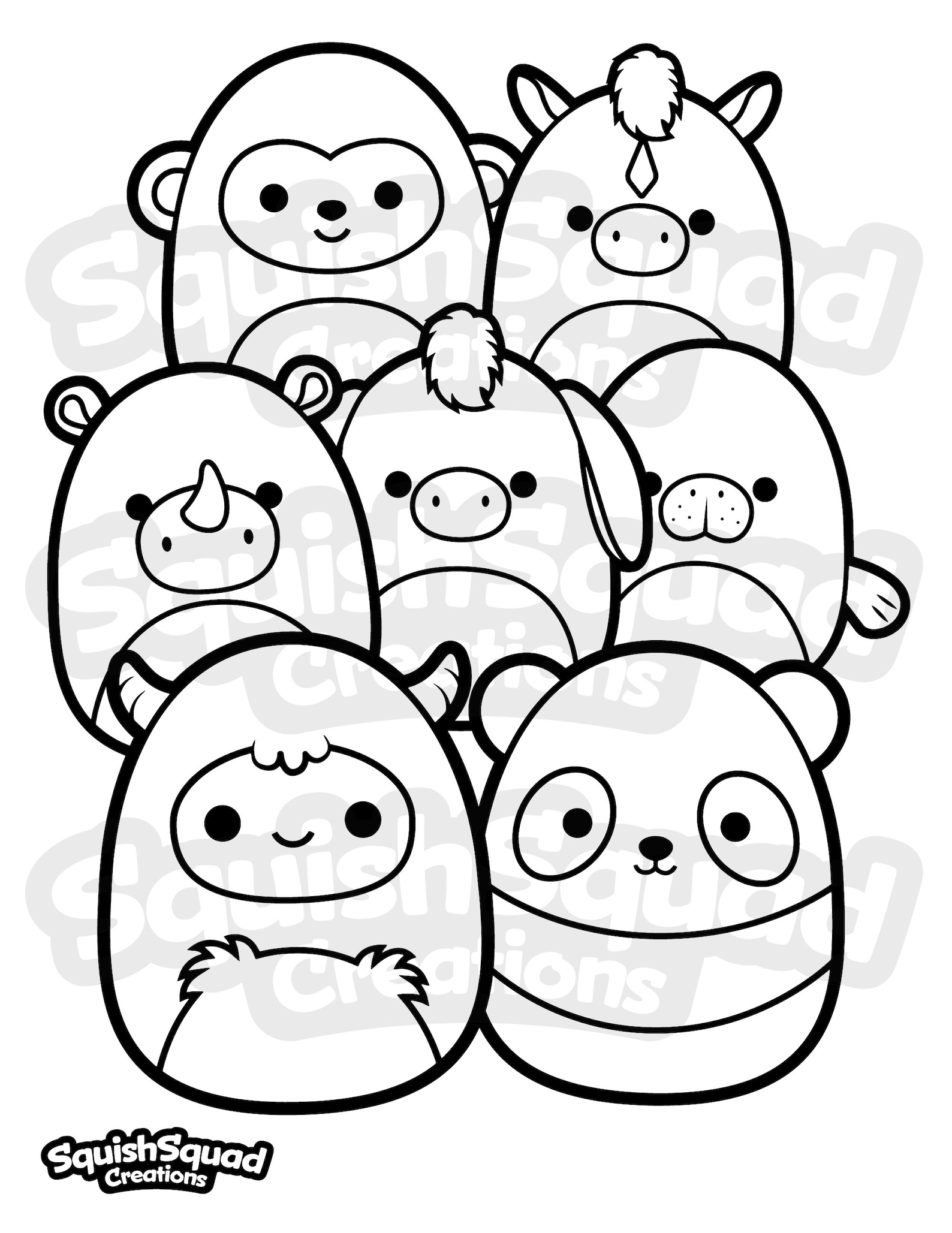 Squishmallow Coloring Page Printable Squishmallow Coloring Etsy Singapore
