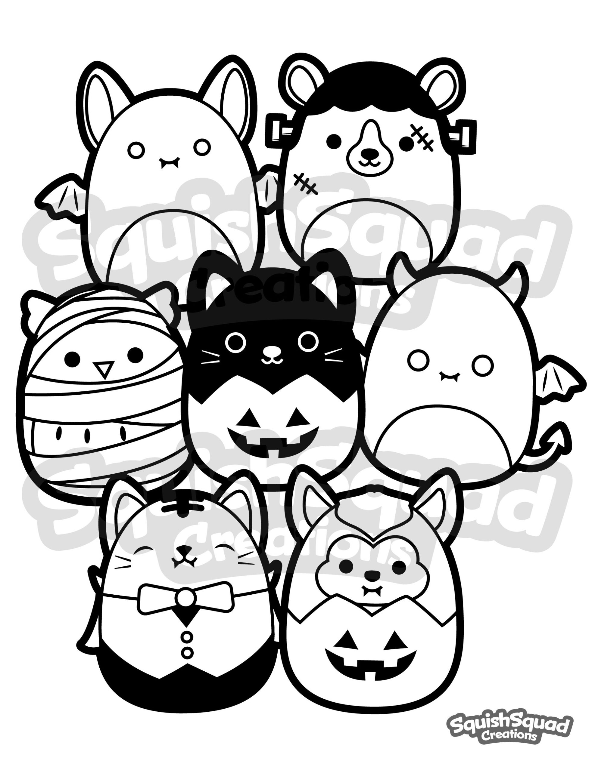 Squishmallow Coloring Pages