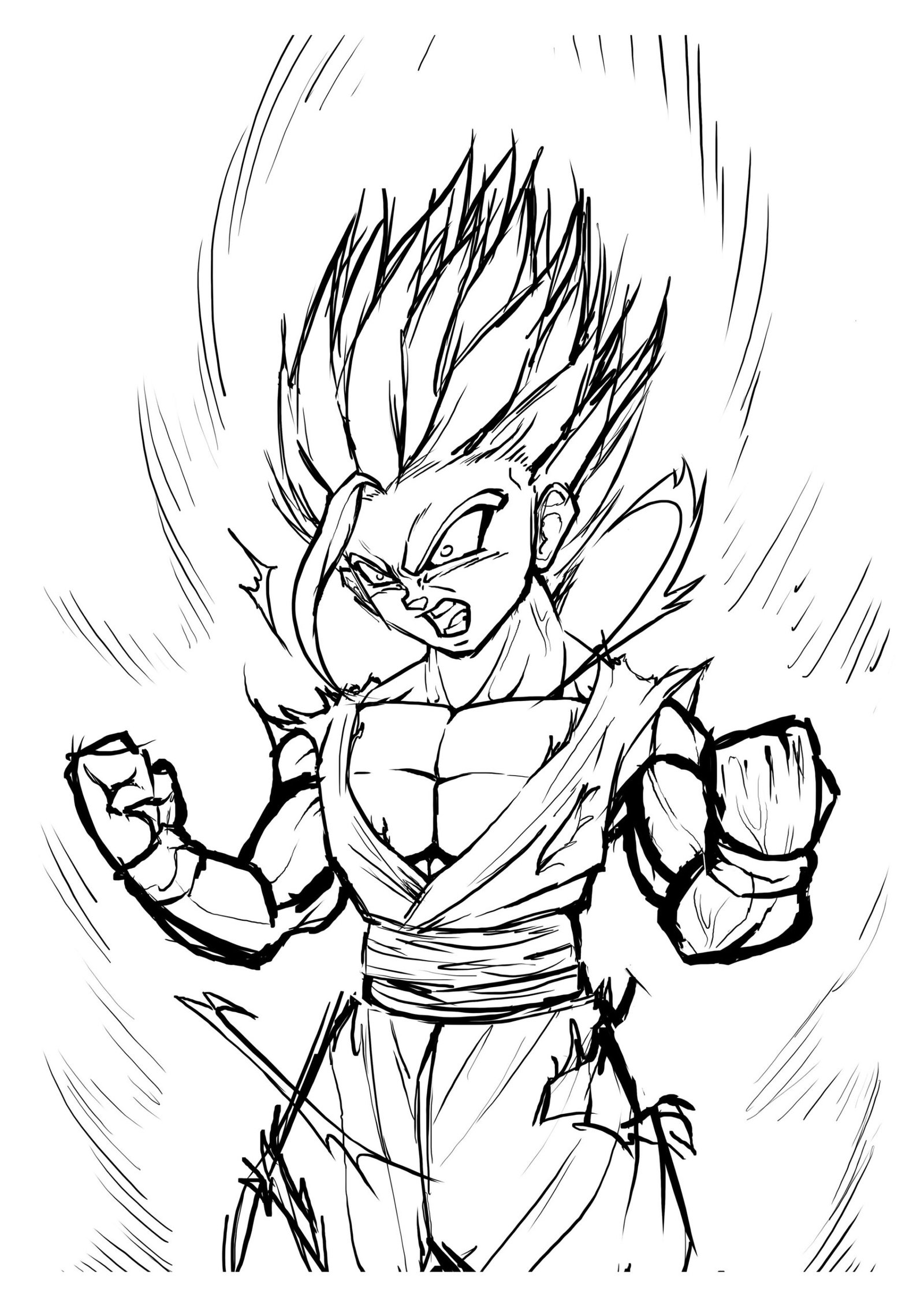 SSJ2 Gohan Coloring Pages Printable For Free Download