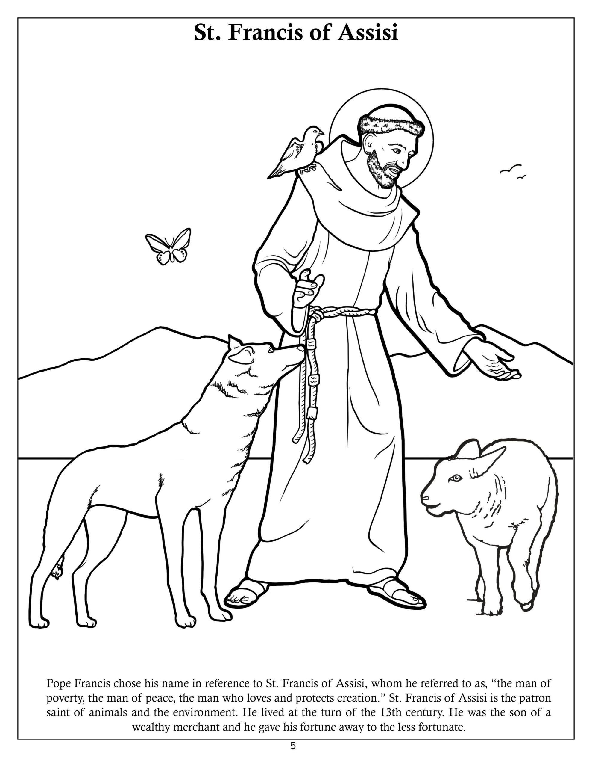 St. Francis Coloring Page
