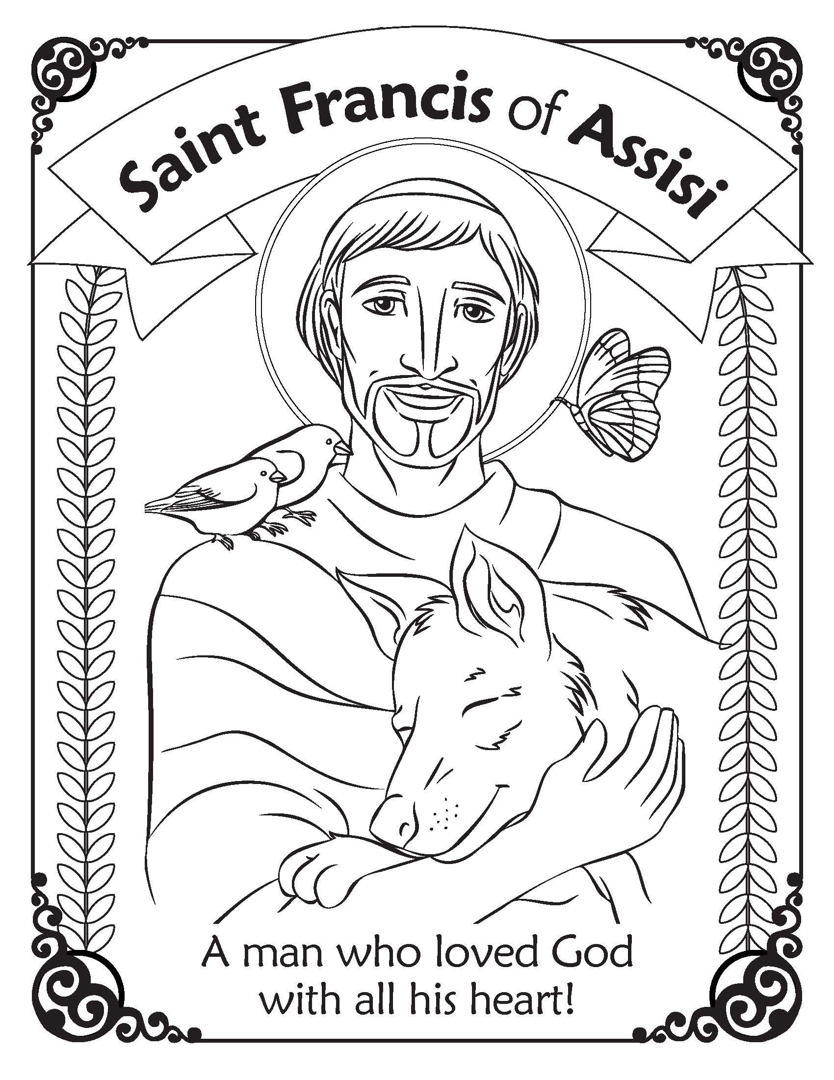 St Francis Of Assisi Coloring Page