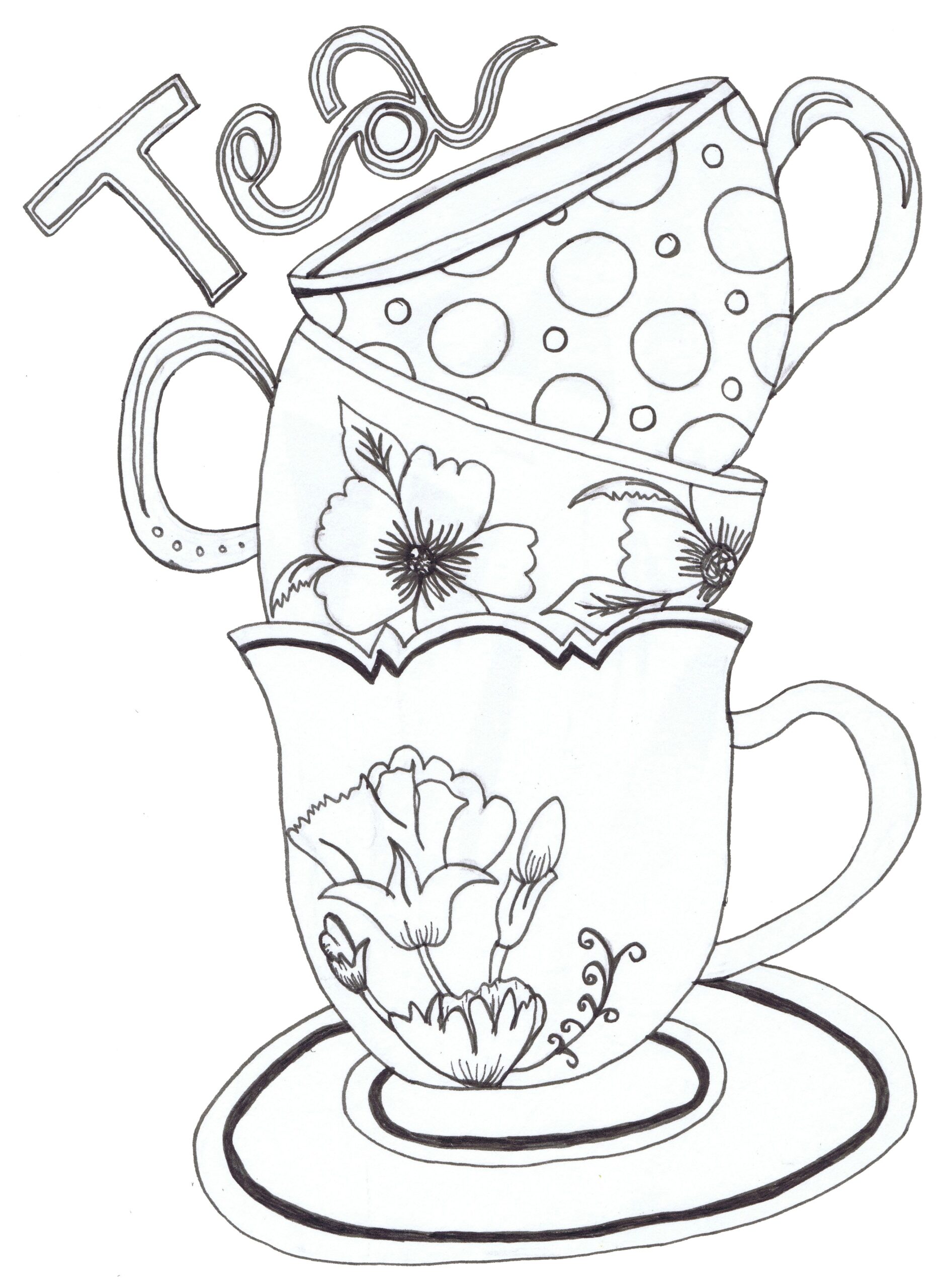 Tea Cups Coloring Pages